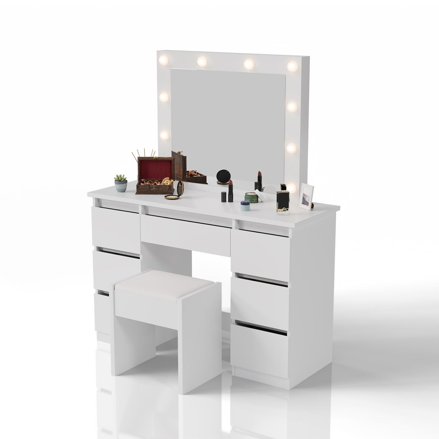 juskys-schminktisch-talea-wei-mit-spiegel-led-und-7-schubladen image 8