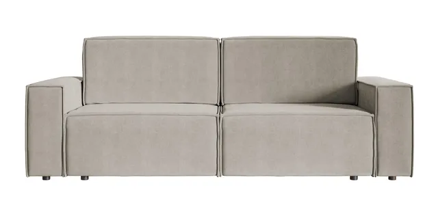selsey-copertino-dreisitziges-schlafsofa-grau-beige-wasserabweisender-samtstoff image 1