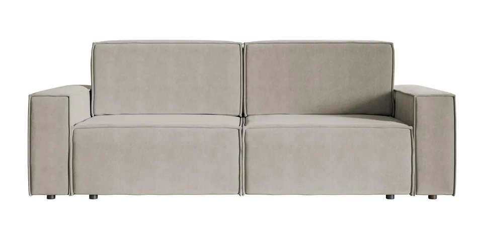 selsey-copertino-dreisitziges-schlafsofa-grau-beige-wasserabweisender-samtstoff image 1
