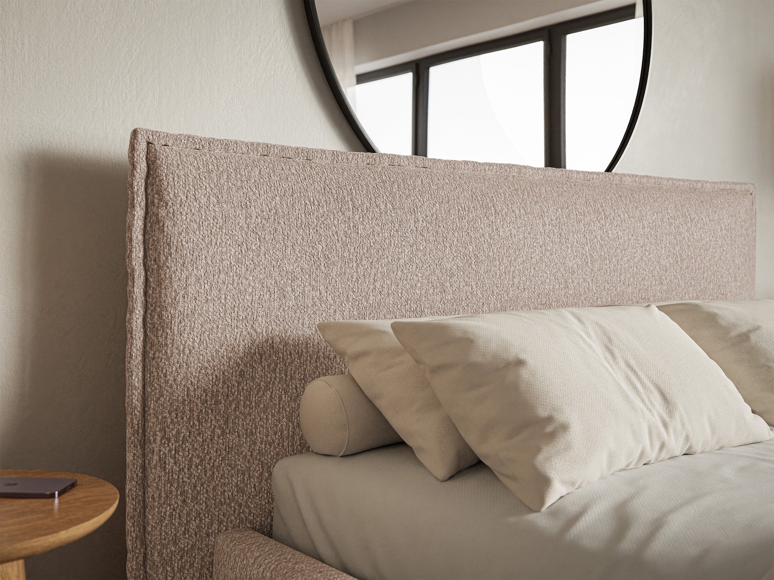 selsey-softie-polsterbett-140x200-cm-mit-stauraum-dunkelbeige-chenille-metallrah image 4