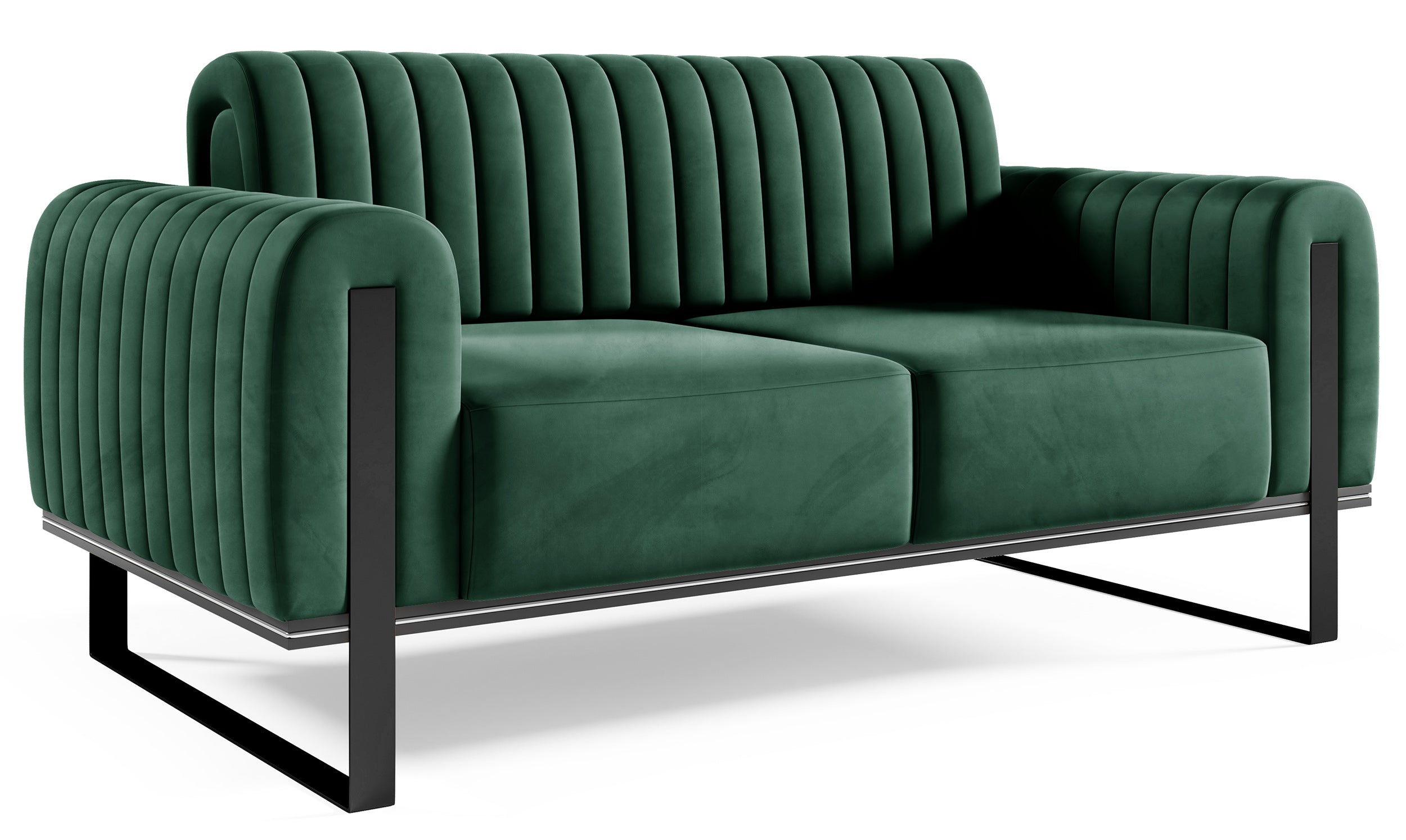 selsey-parissa-zweisitziges-sofa-gr-ner-samt-schwarze-beine image 4