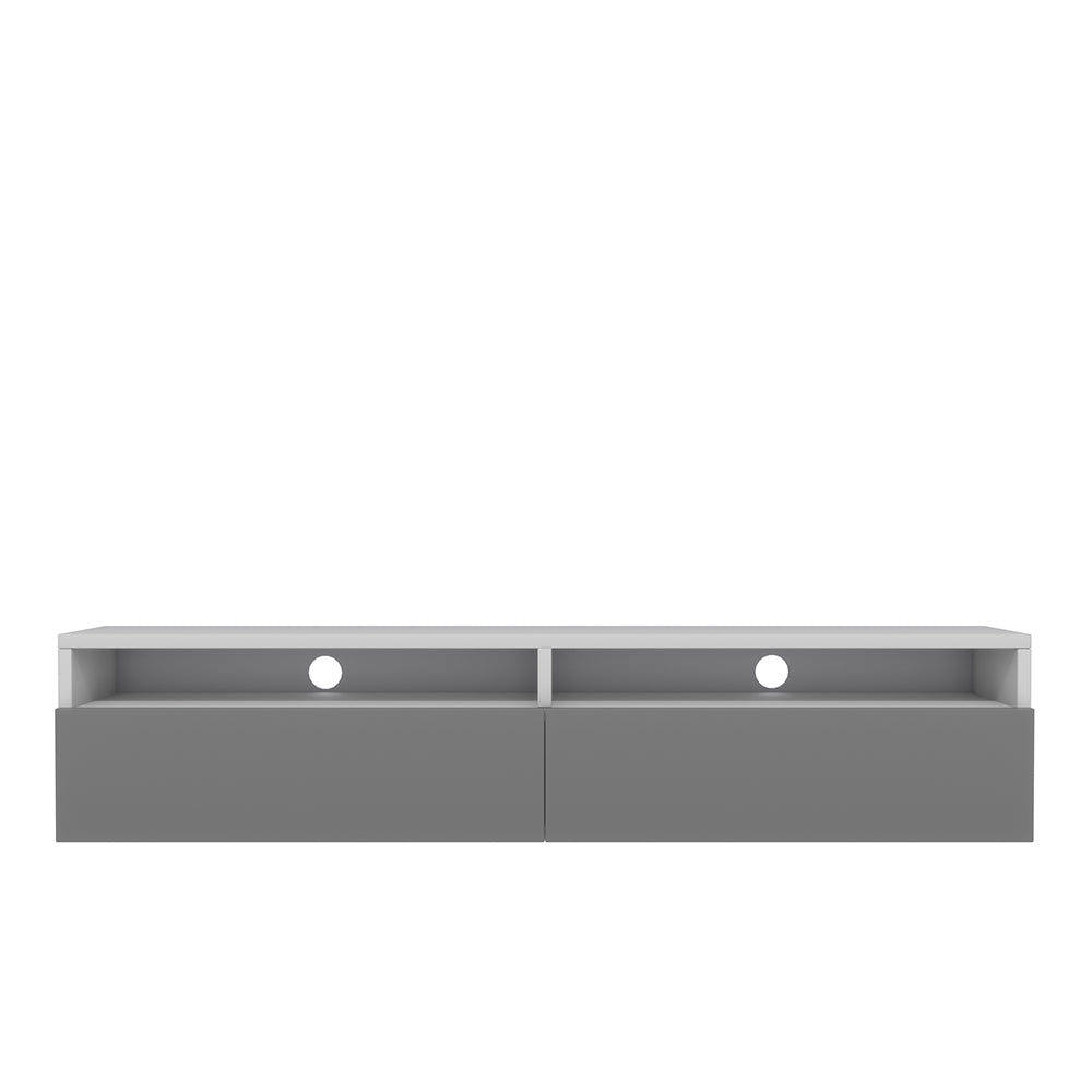 selsey-rednaw-tv-schrank-140-cm-lowboard-mit-zwei-schubladen-wei-matt-grau-gl-nz image 1