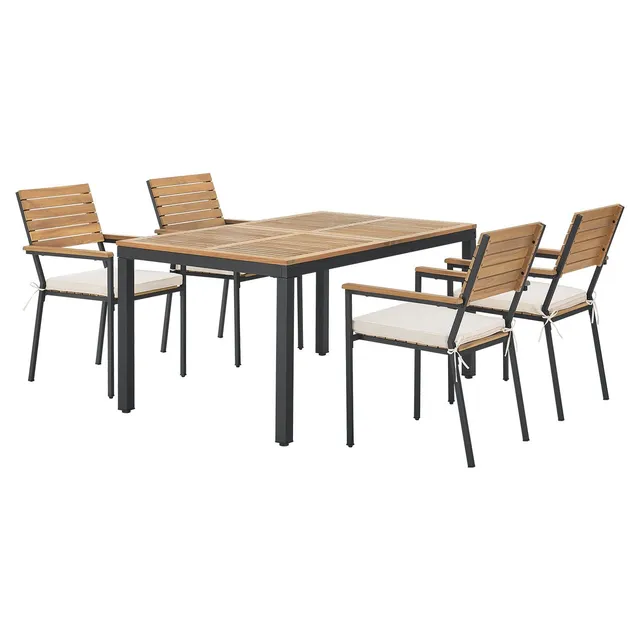 juskys-gartengarnitur-rhodos-5-teilig-akazienholz-mit-tisch-und-4-st-hlen image 1