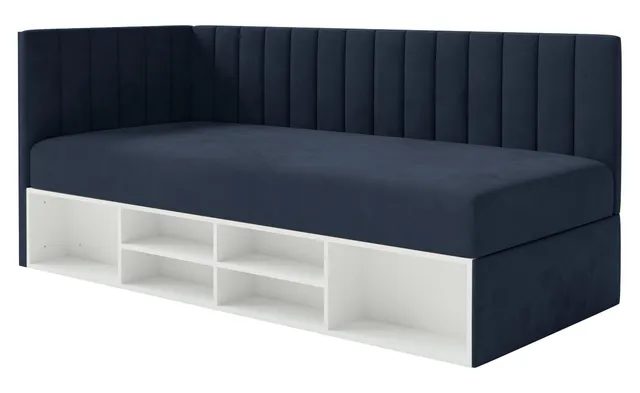 selsey-ventrio-jugendbett-90x200-cm-linksseitig-marineblau-velours-wasserabweise image 1