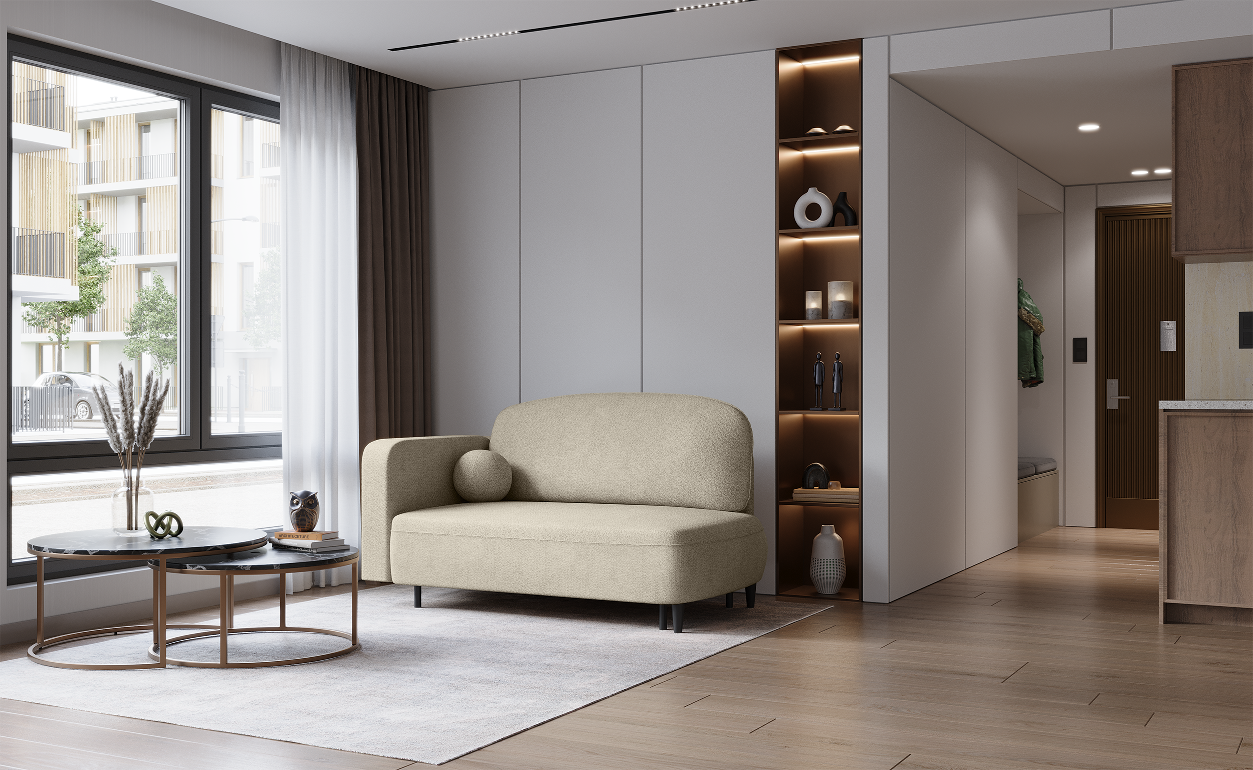 selsey-pinkio-ausziehbare-liege-rechts-mit-stauraum-beige-chenille image 2