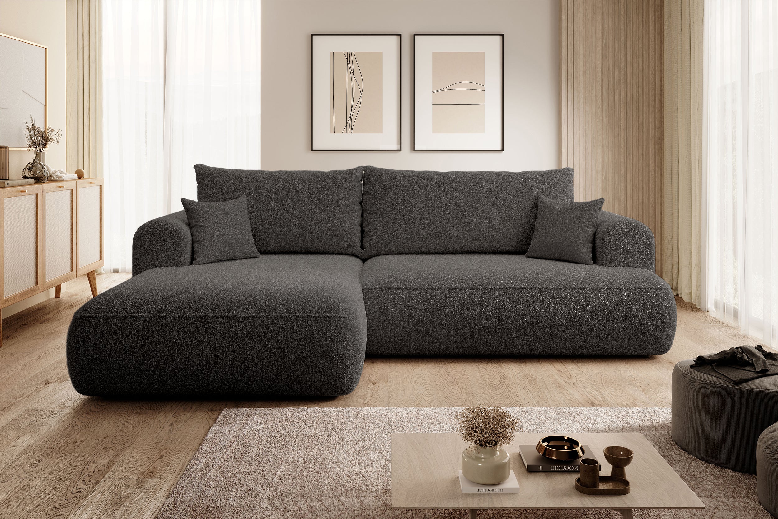 selsey-ovo-ecksofa-mit-schlaffunktion-l-form-links-dunkelgrau-boucl-mit-stauraum image 5