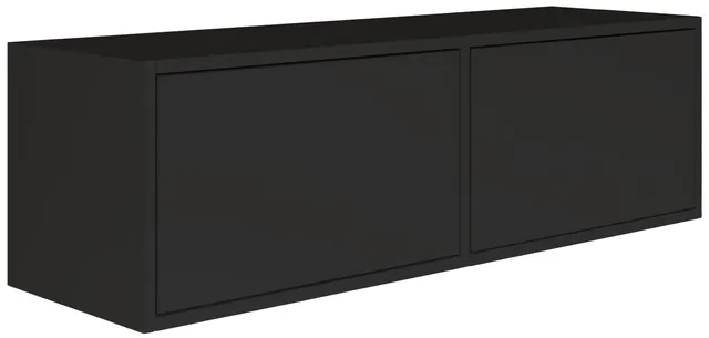 selsey-framme-h-ngender-tv-schrank-100-cm-schwarz-mit-zwei-klappen image 1