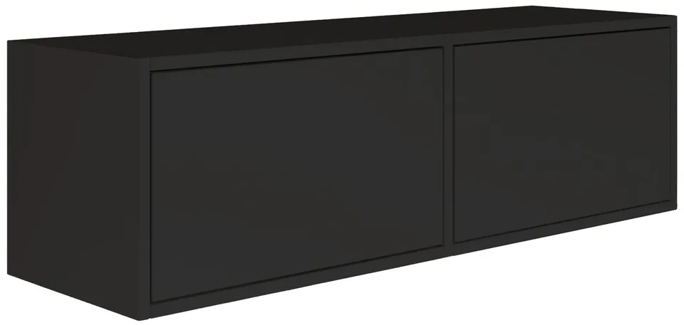 selsey-framme-h-ngender-tv-schrank-100-cm-schwarz-mit-zwei-klappen image 1