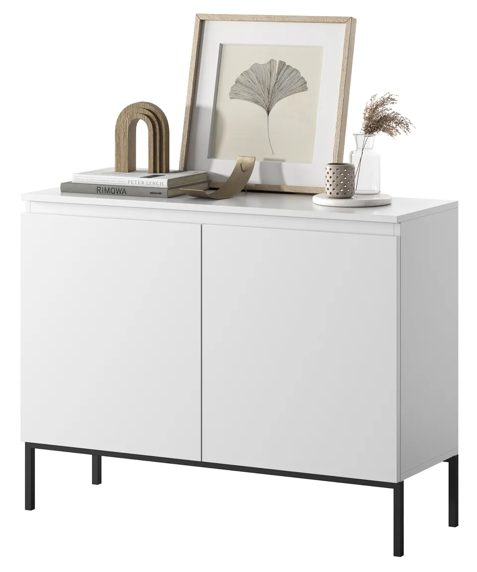 selsey-bemmi-zweit-rige-kommode-100-cm-wei-mit-schwarzen-beinen image 1