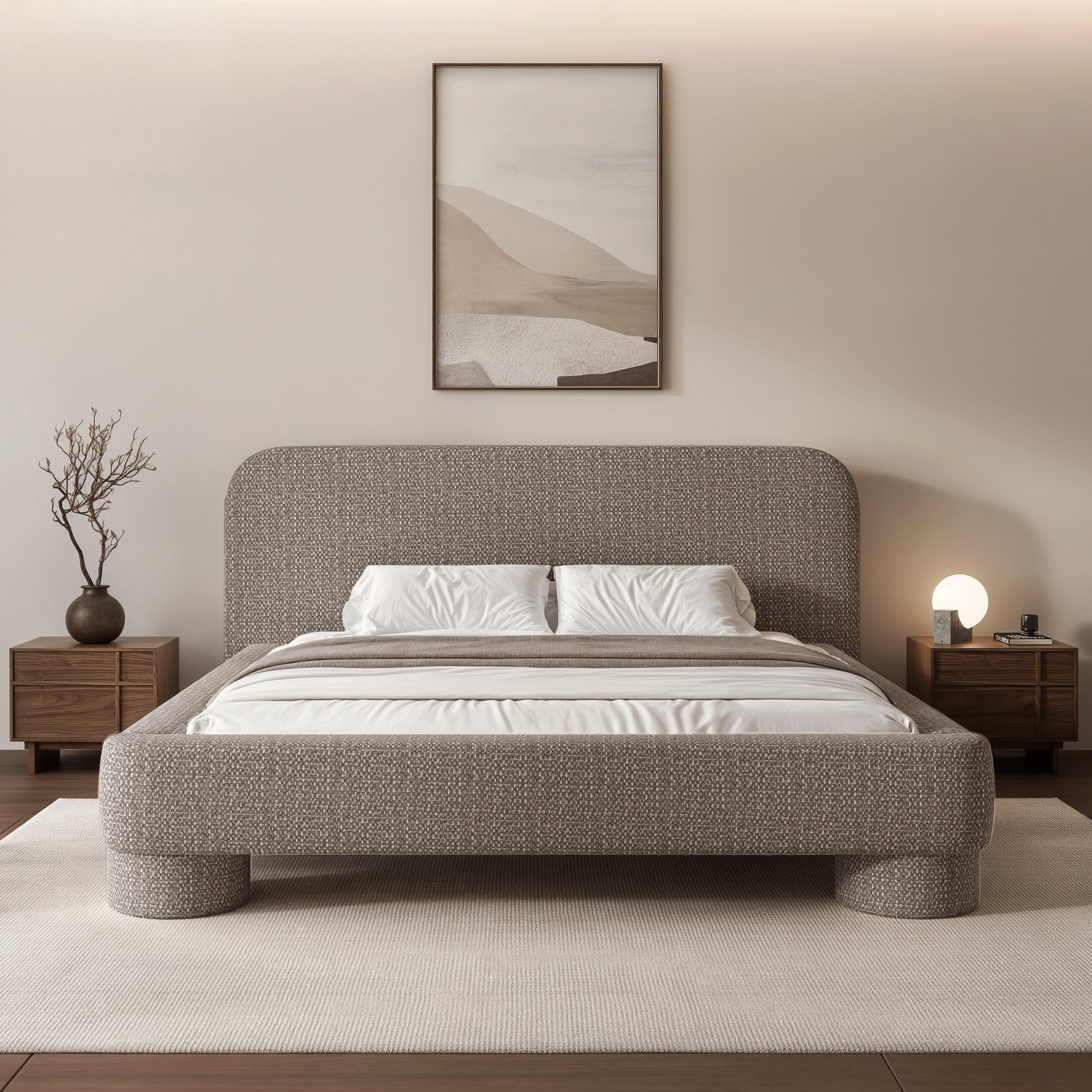 selsey-fredo-gepolstertes-bett-160x200-mit-stauraum-grau-beiges-chenille image 2