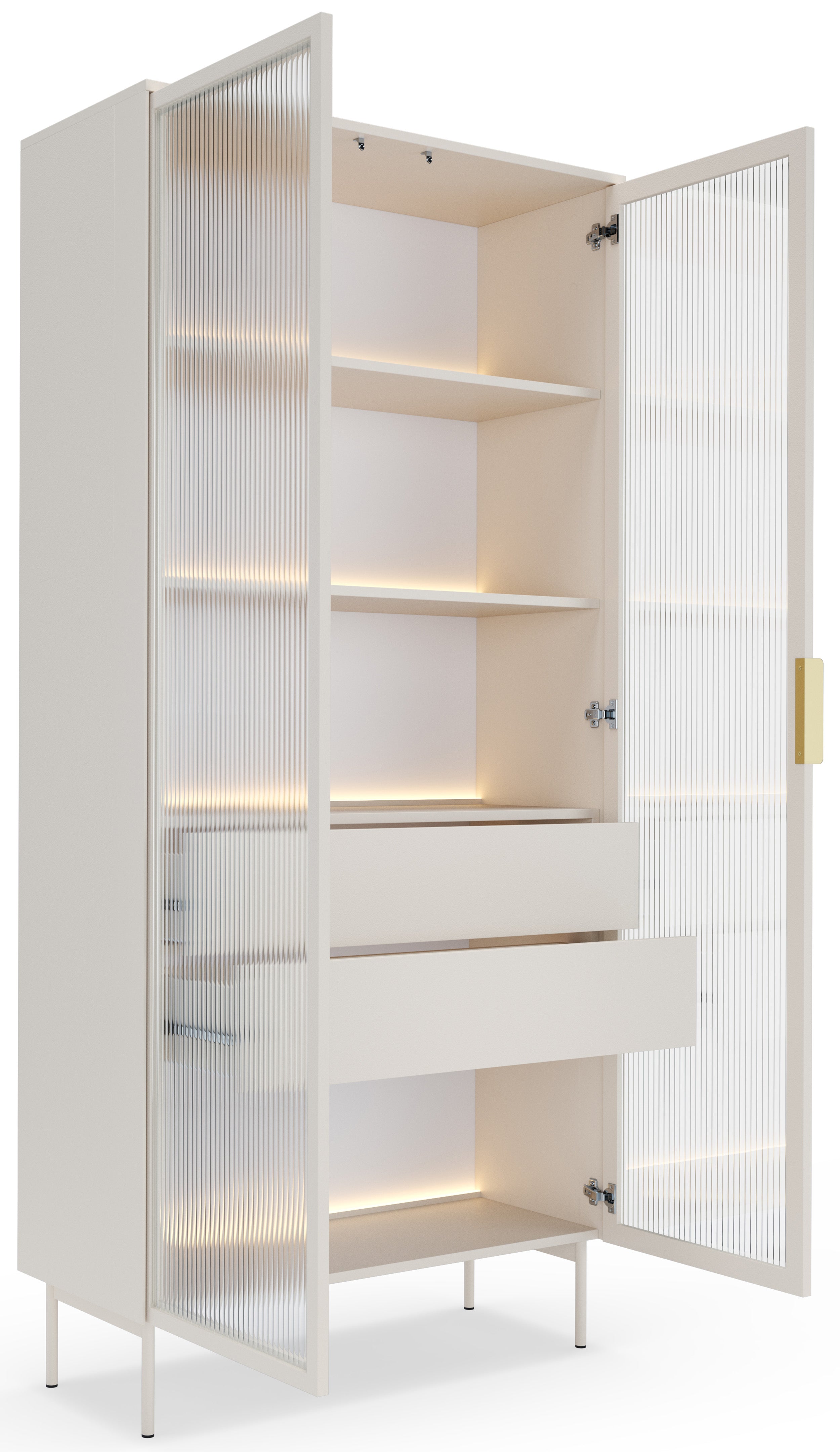 selsey-lumi-vitrine-zweifl-gelig-mit-2-schubladen-und-led-91-cm-kaschmir image 3