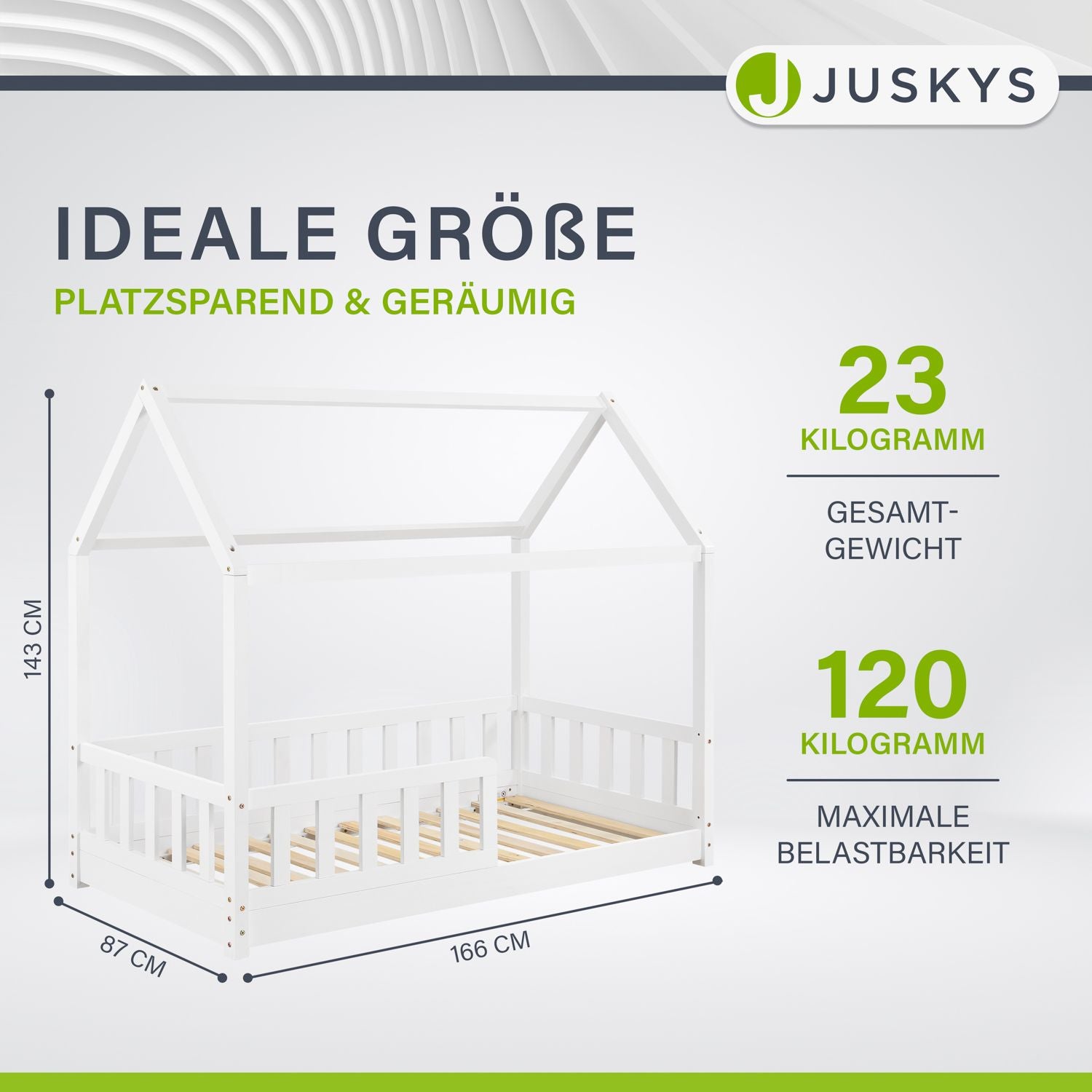 juskys-kinderbett-marli-hausbett-80-x-160-cm-natur-mit-rausfallschutz-lattenrost image 3