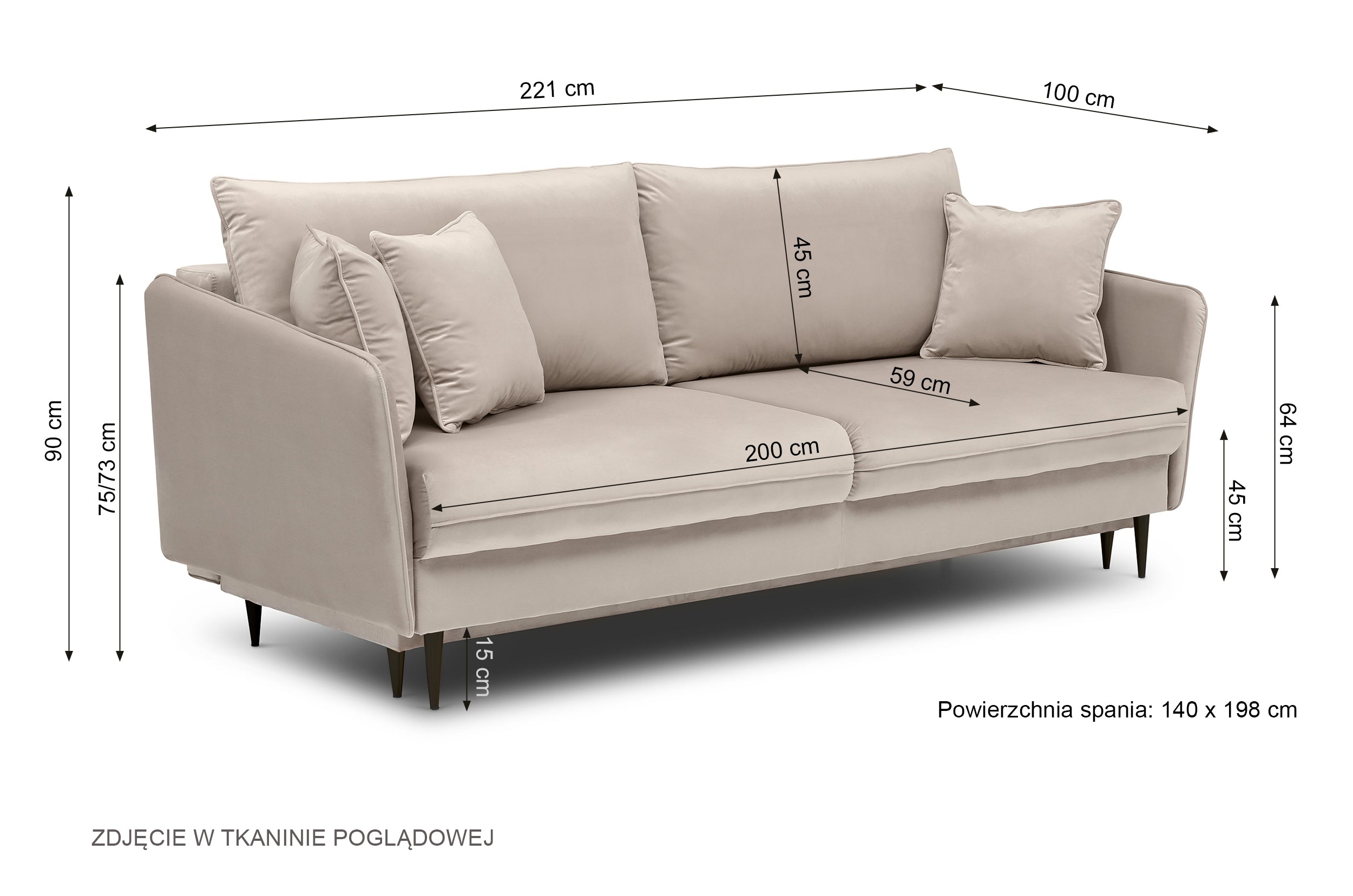 selsey-volio-3-sitzer-schlafsofa-salbeigr-n-samt-wasserabweisend-goldene-beine image 8