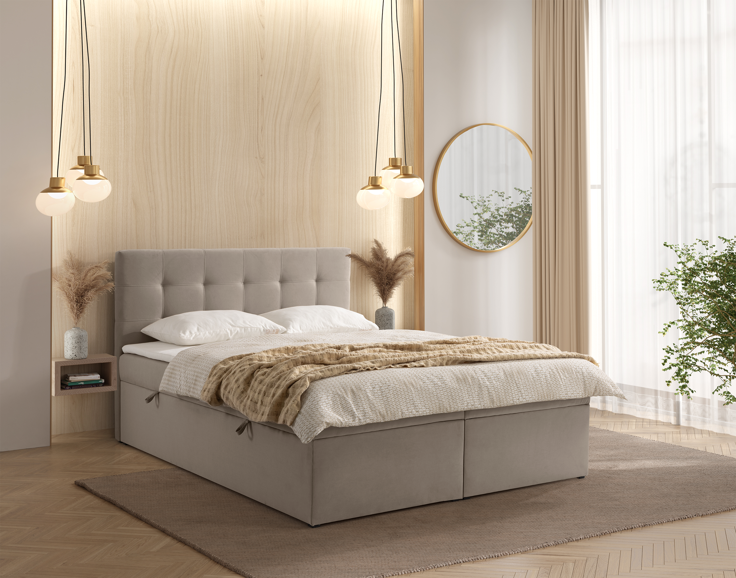 selsey-ronneo-kontinentales-bett-140x200-cm-mit-stauraum-und-topper-grau-beige-s image 2