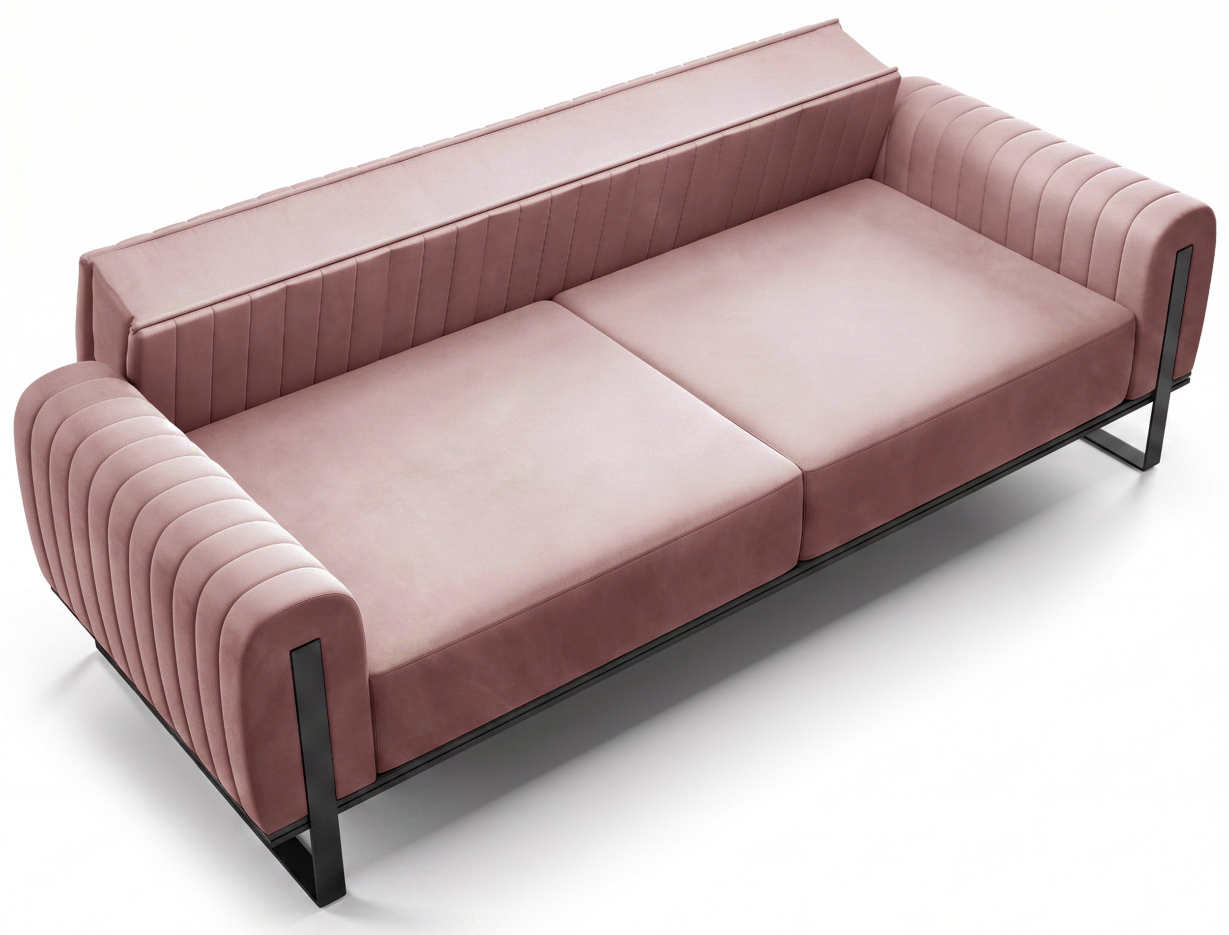 selsey-parissa-dreiersofa-rosa-samt-schwarze-beine image 5