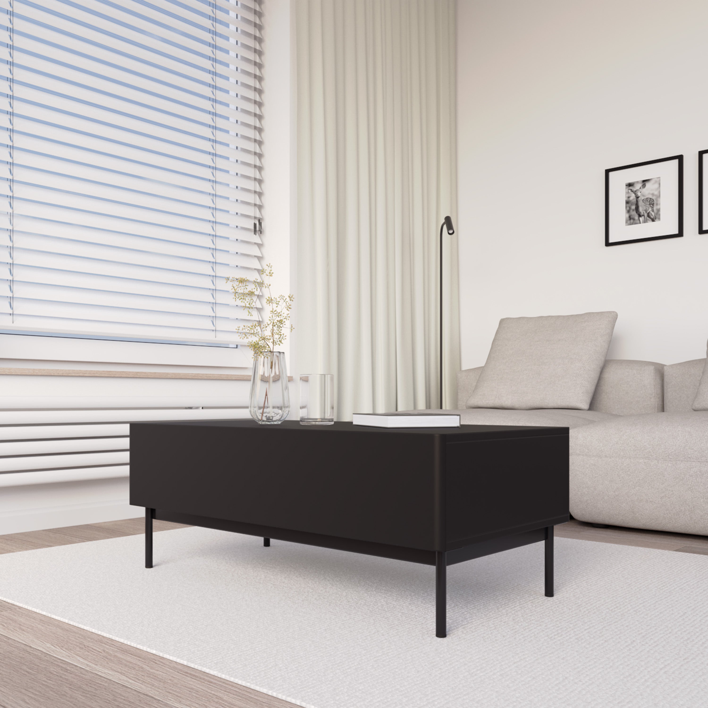 selsey-olio-couchtisch-100x53-cm-schwarz-2-klappen-stauraum image 2