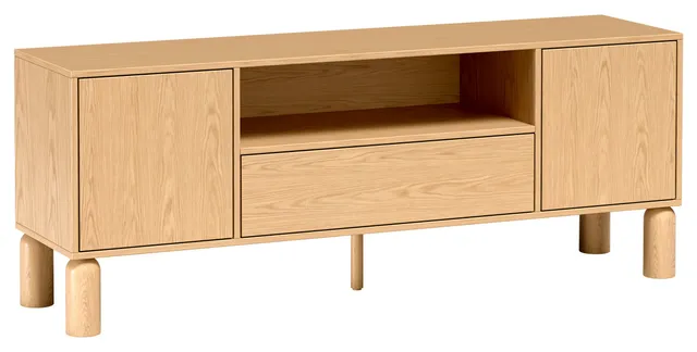 selsey-sanden-zweit-rige-tv-kommode-160-cm-mit-schublade-und-nische-eiche-bookma image 1