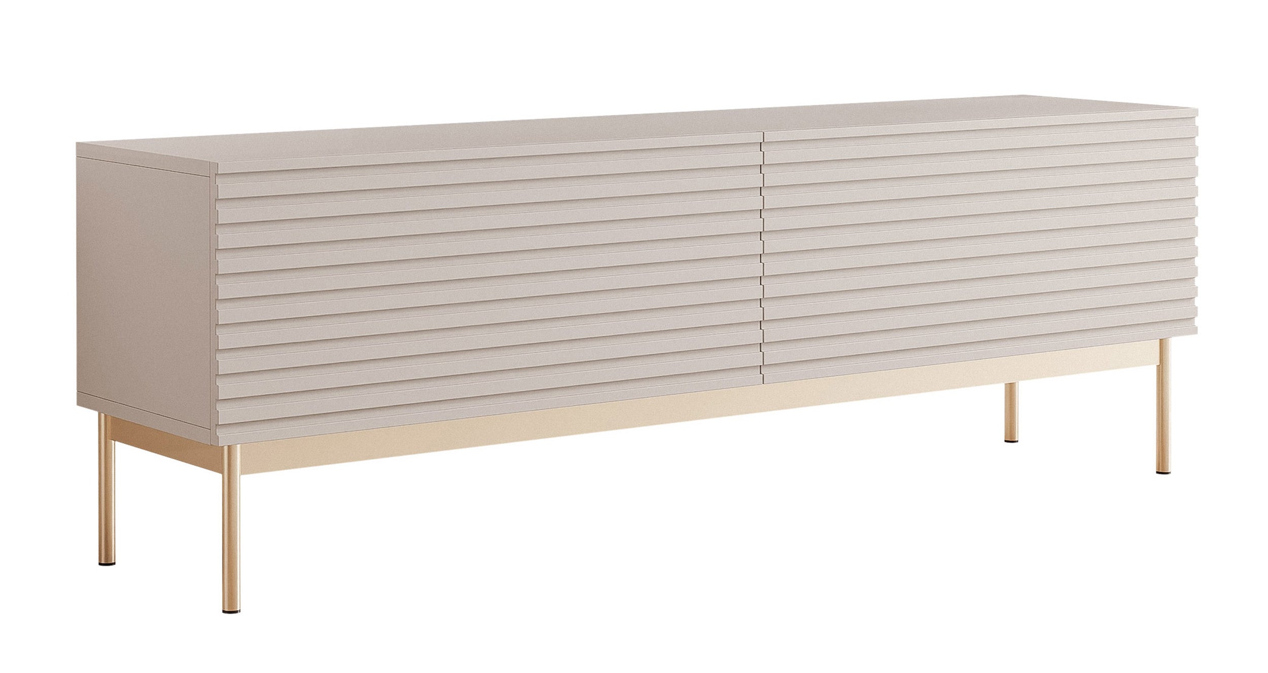selsey-linearis-tv-schrank-139-cm-kaschmir-goldene-beine-mit-led-2-klappf-cher image 1