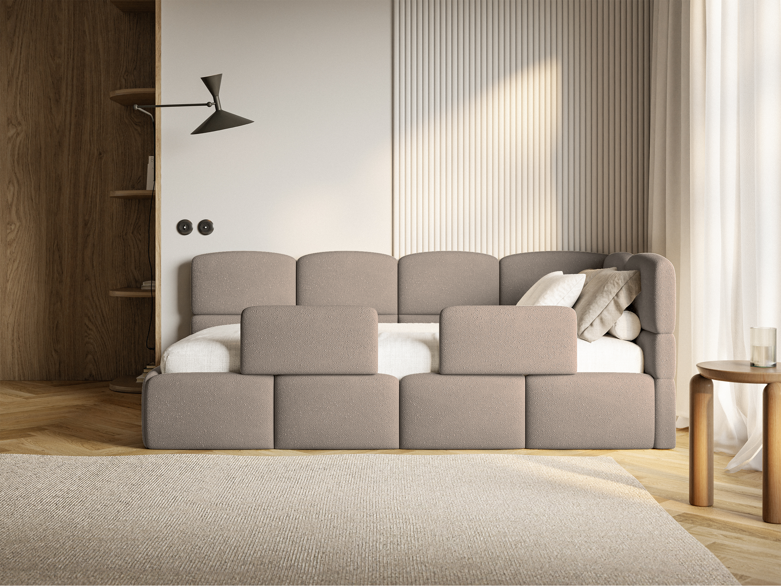 selsey-cloudy-jugendbett-90x200-cm-rechts-stauraum-gitter-hellbrauner-chenille image 5
