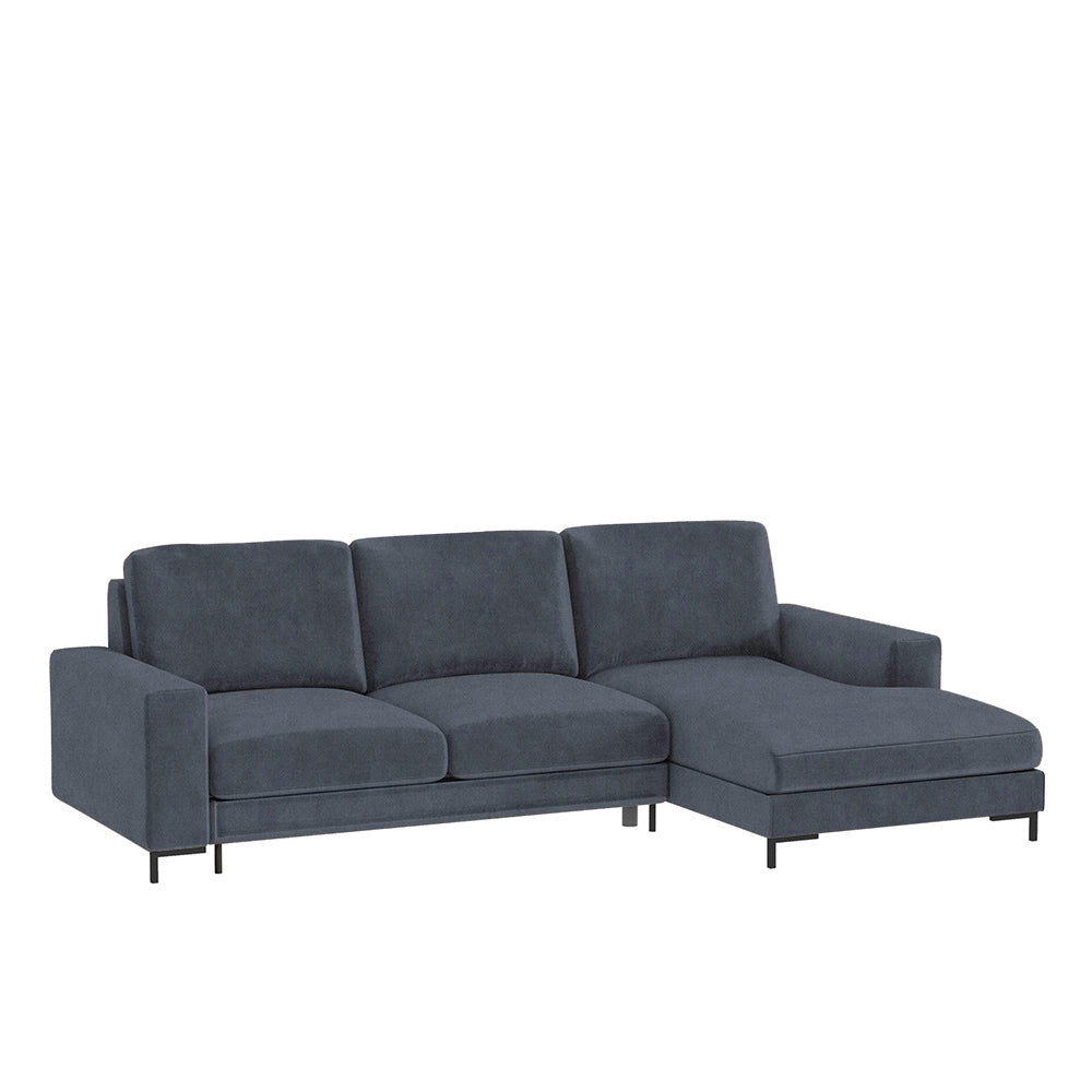 selsey-mokpeo-ecksofa-l-form-rechtsseitig-mit-schlaffunktion-dunkelblauer-samt image 1