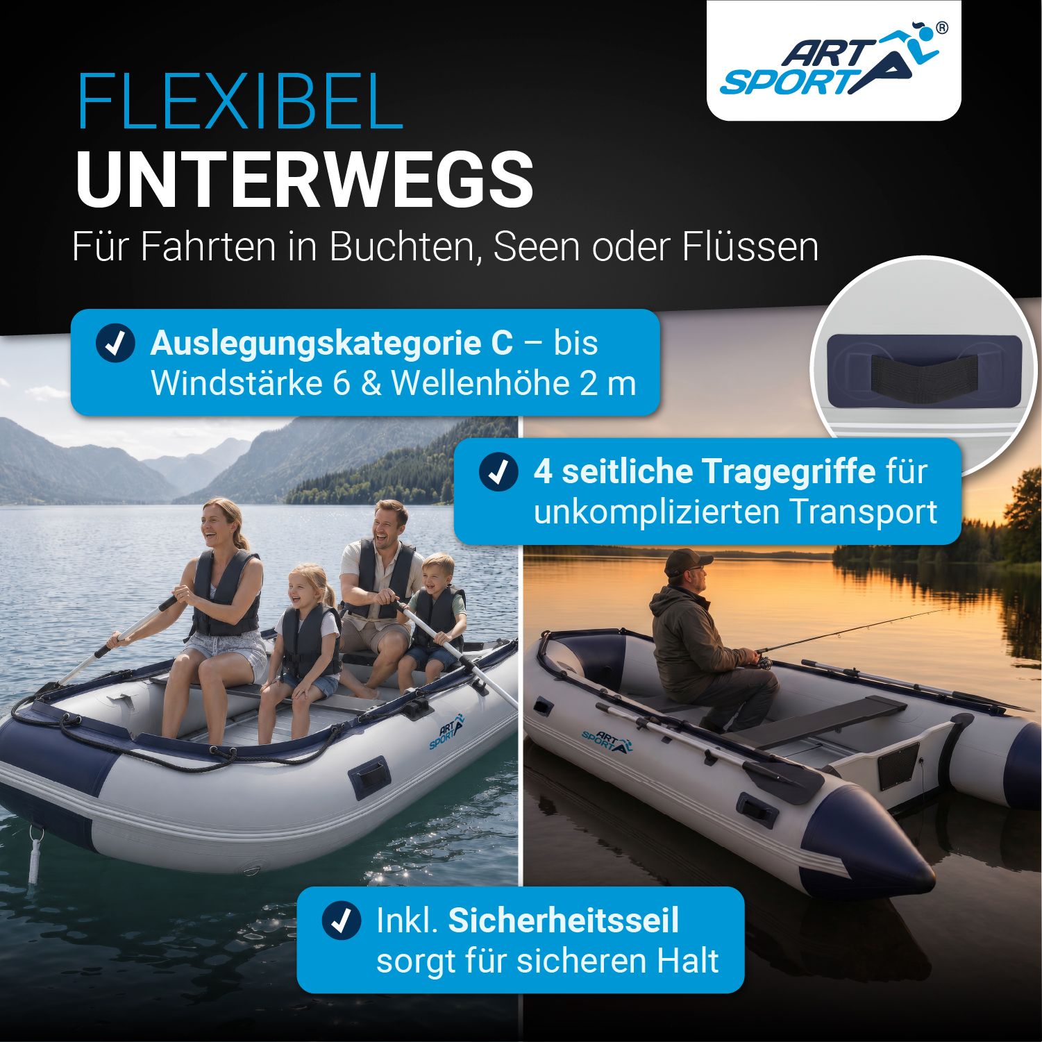 juskys-schlauchboot-3-20-m-aufblasbar-mit-2-sitzb-nken-komplett-set image 7