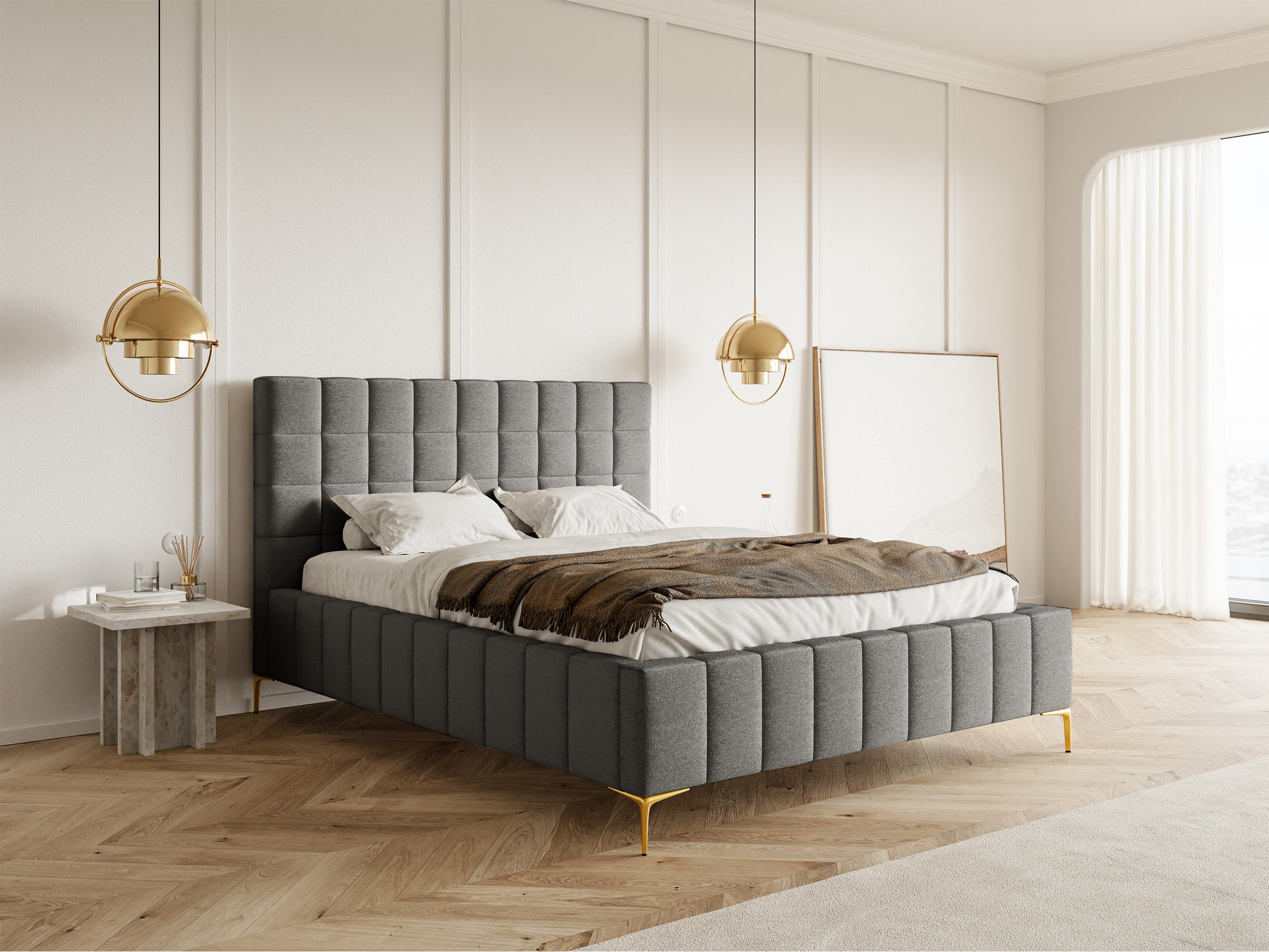 selsey-polsterbett-szejlo-140x200-cm-mit-stauraum-metallrahmen-grauer-chenille image 3