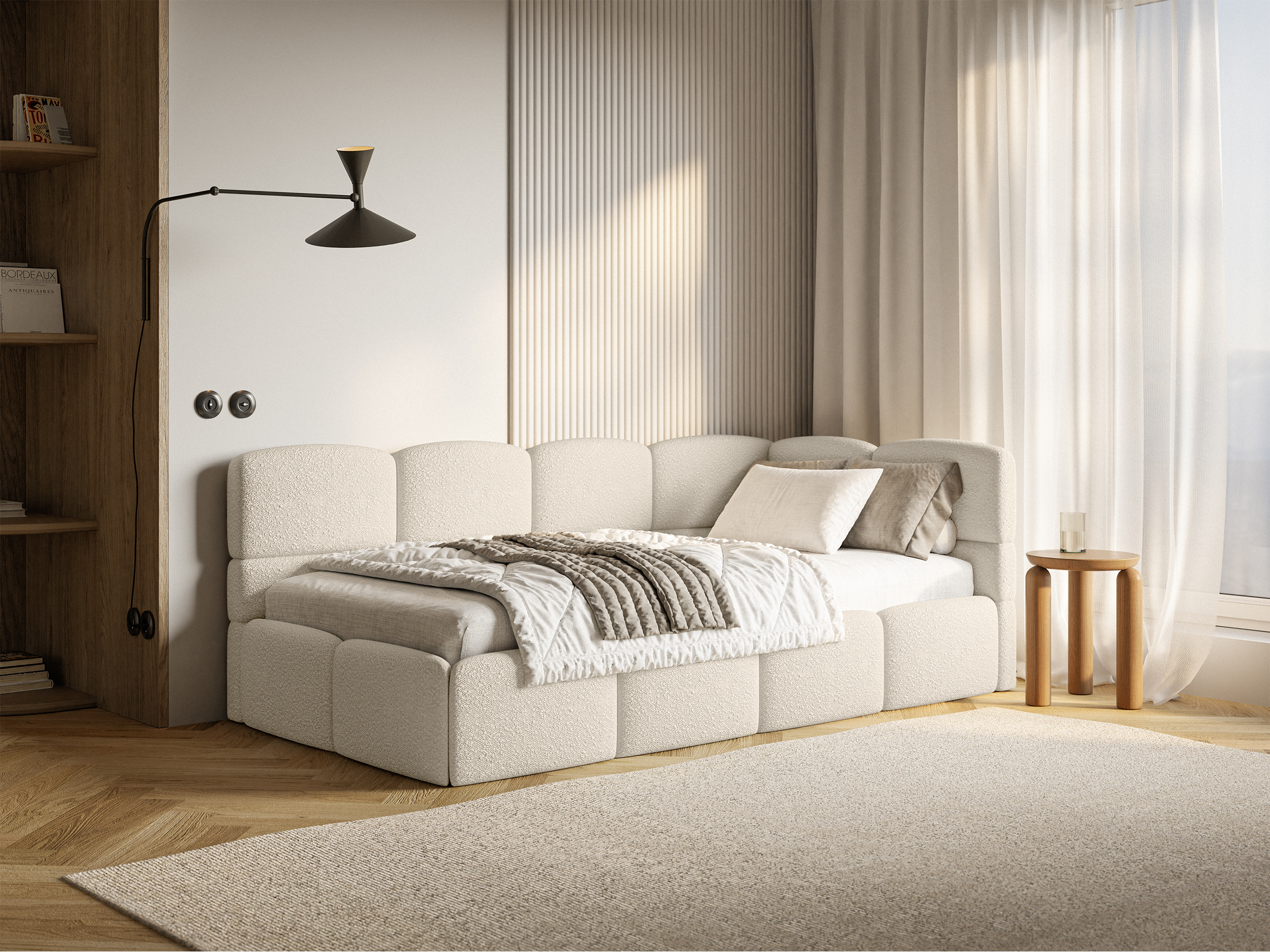 selsey-cloudy-jugendbett-90x200-cm-rechtsseitig-mit-matratze-hellbeige-boucl image 2