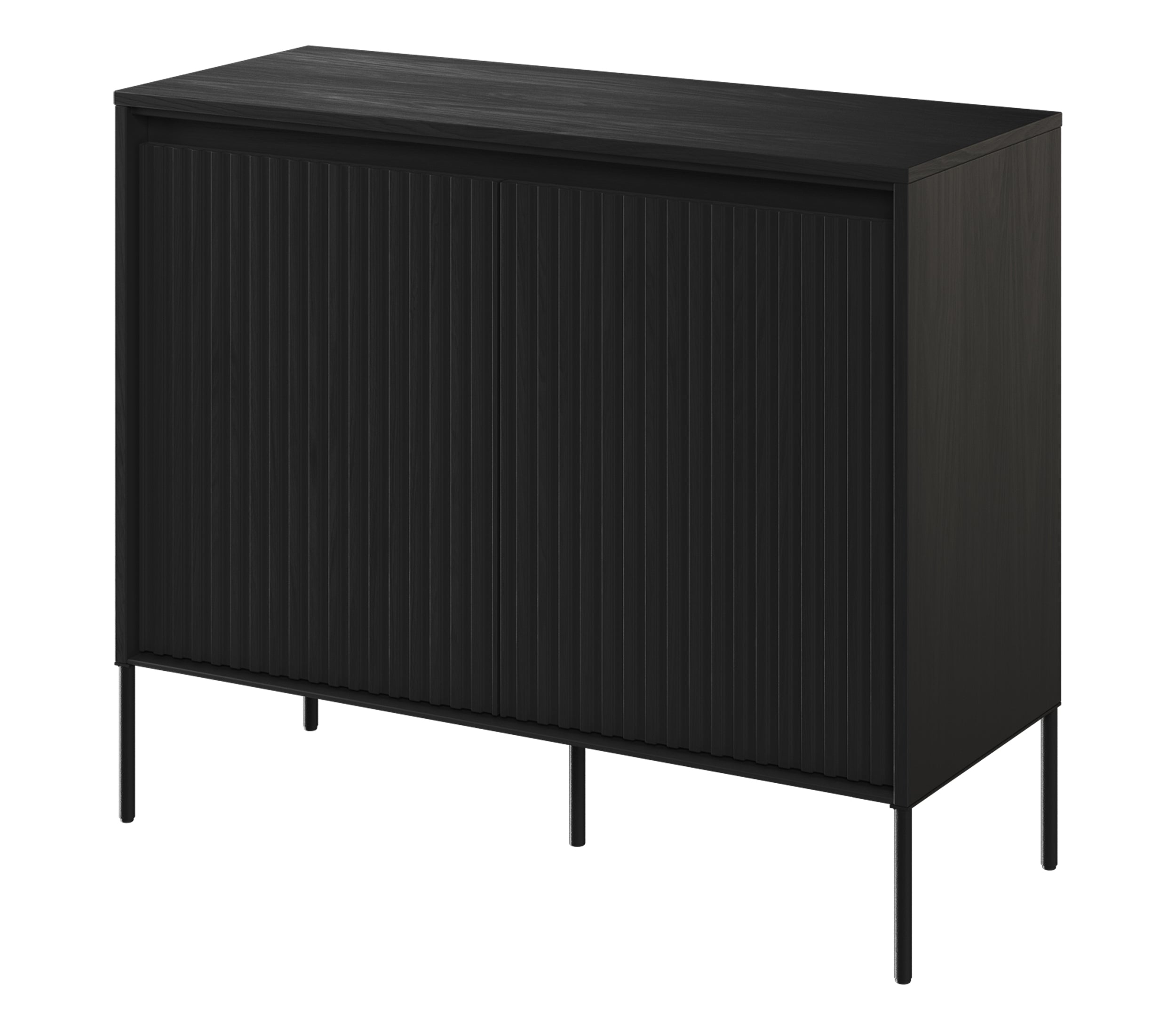 selsey-trend-zweit-rige-kommode-98-cm-mit-led-schwarz image 1