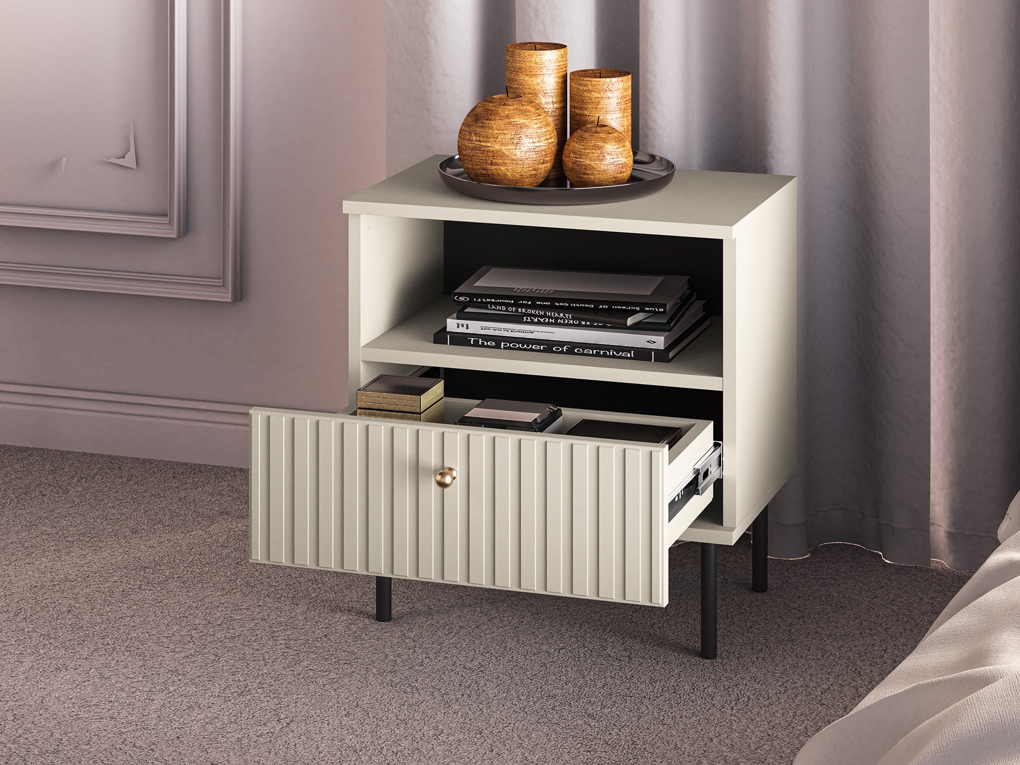 selsey-caletto-nachttisch-50-cm-mit-schublade-beige-mit-lamellen-goldener-griff image 7