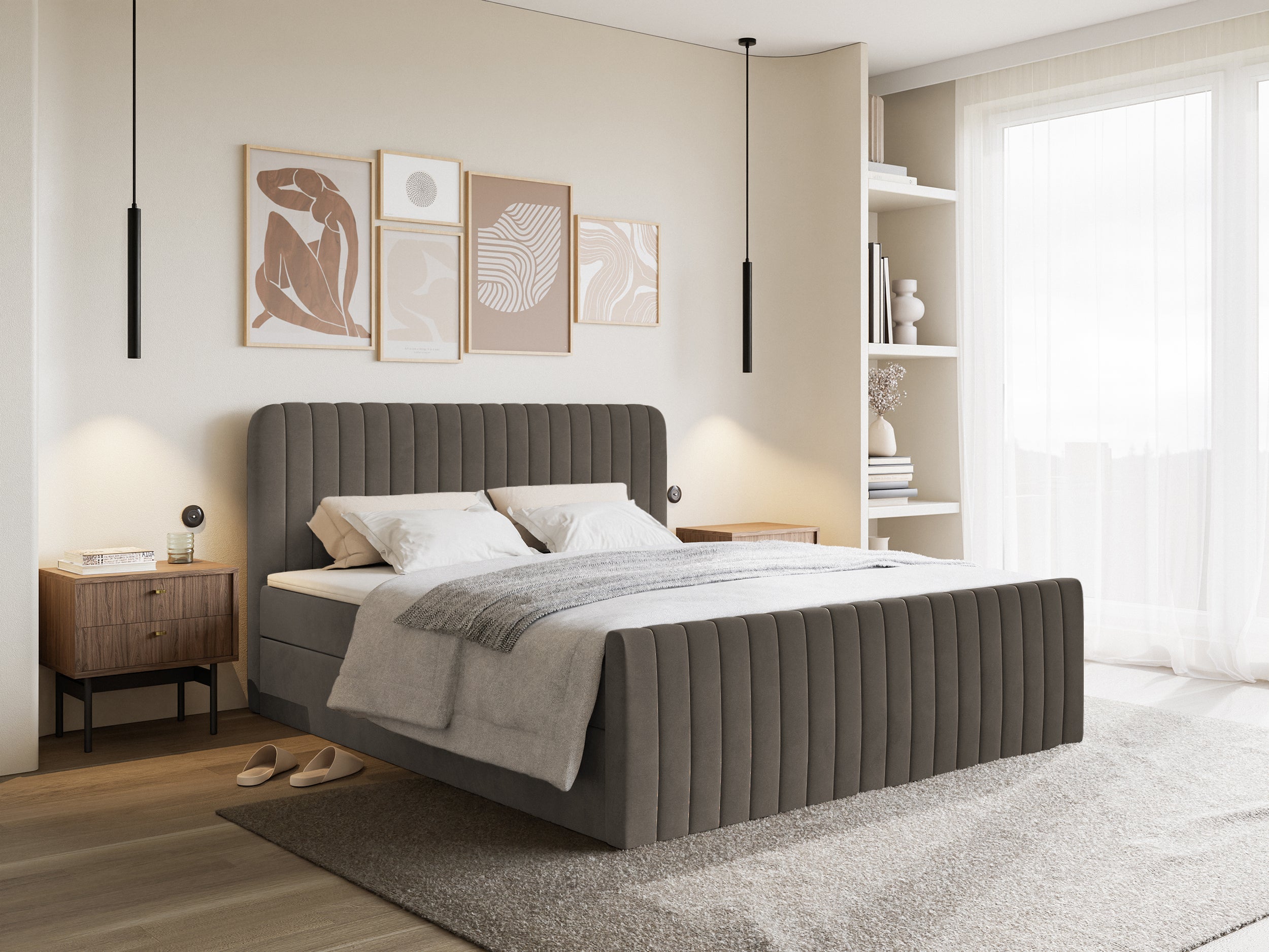 selsey-saliano-kontinentalbett-140x200-cm-mit-stauraum-und-topper-brauner-samt image 2