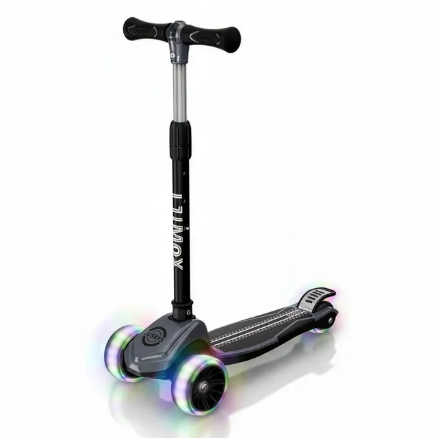 juskys-kinderroller-lumox-schwarz-scooter-mit-led-leuchtr-dern-3-1-kg image 1