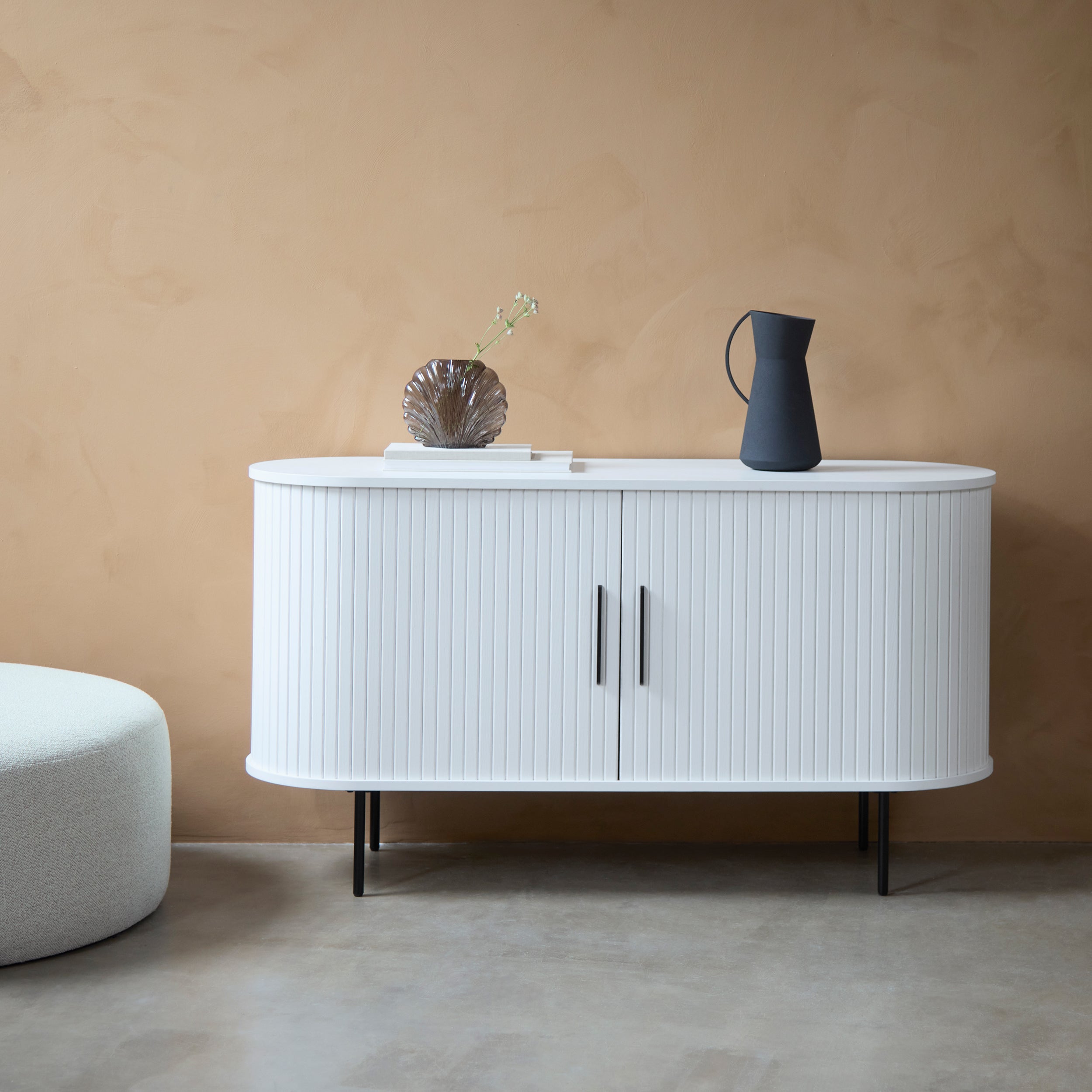 selsey-gativel-kommode-120-cm-wei-mit-lamellenfront-sideboard image 2