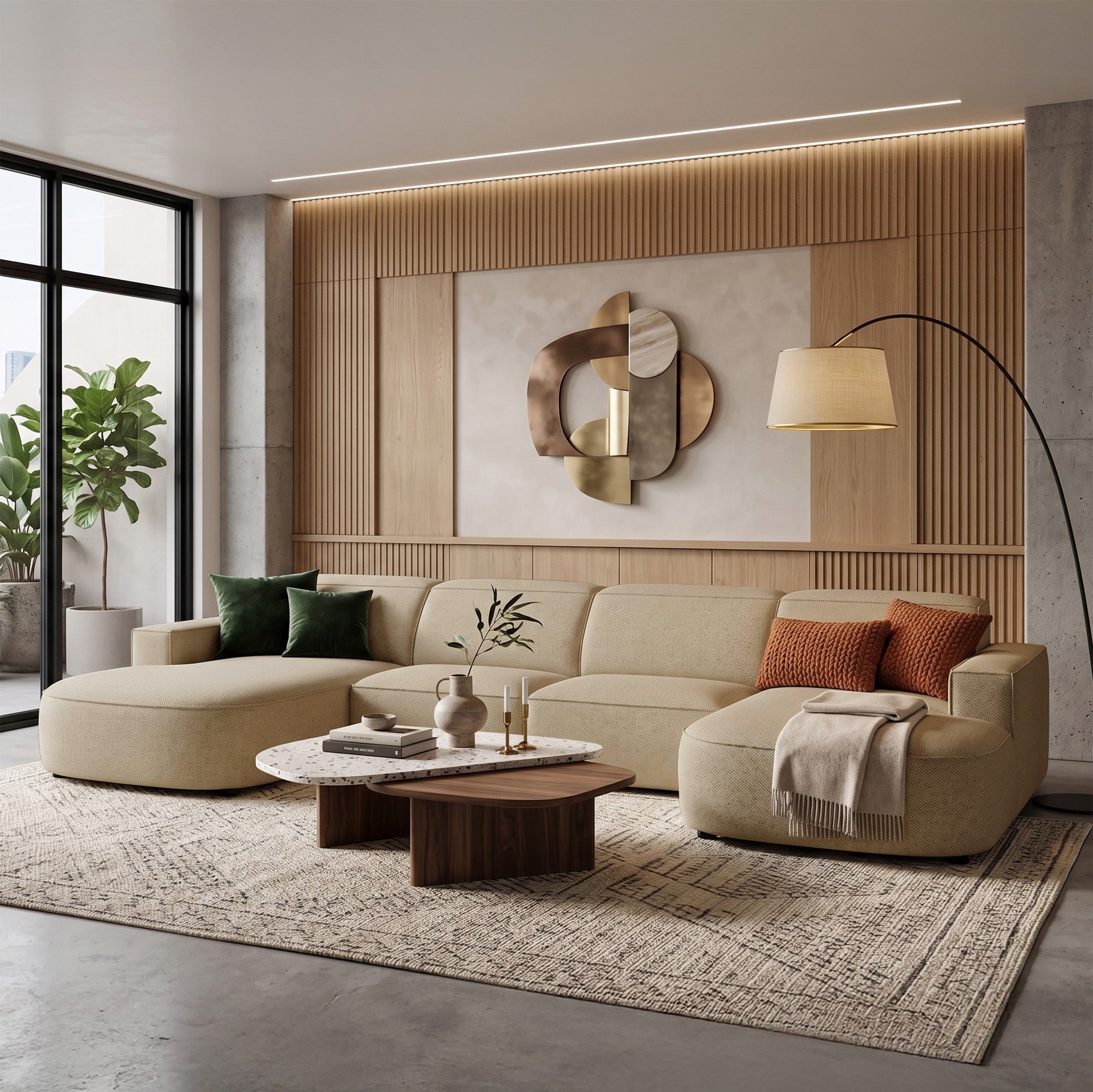 selsey-sallmo-modulares-ecksofa-u-form-universal-dunkelbeige-hydrophober-chenill image 2