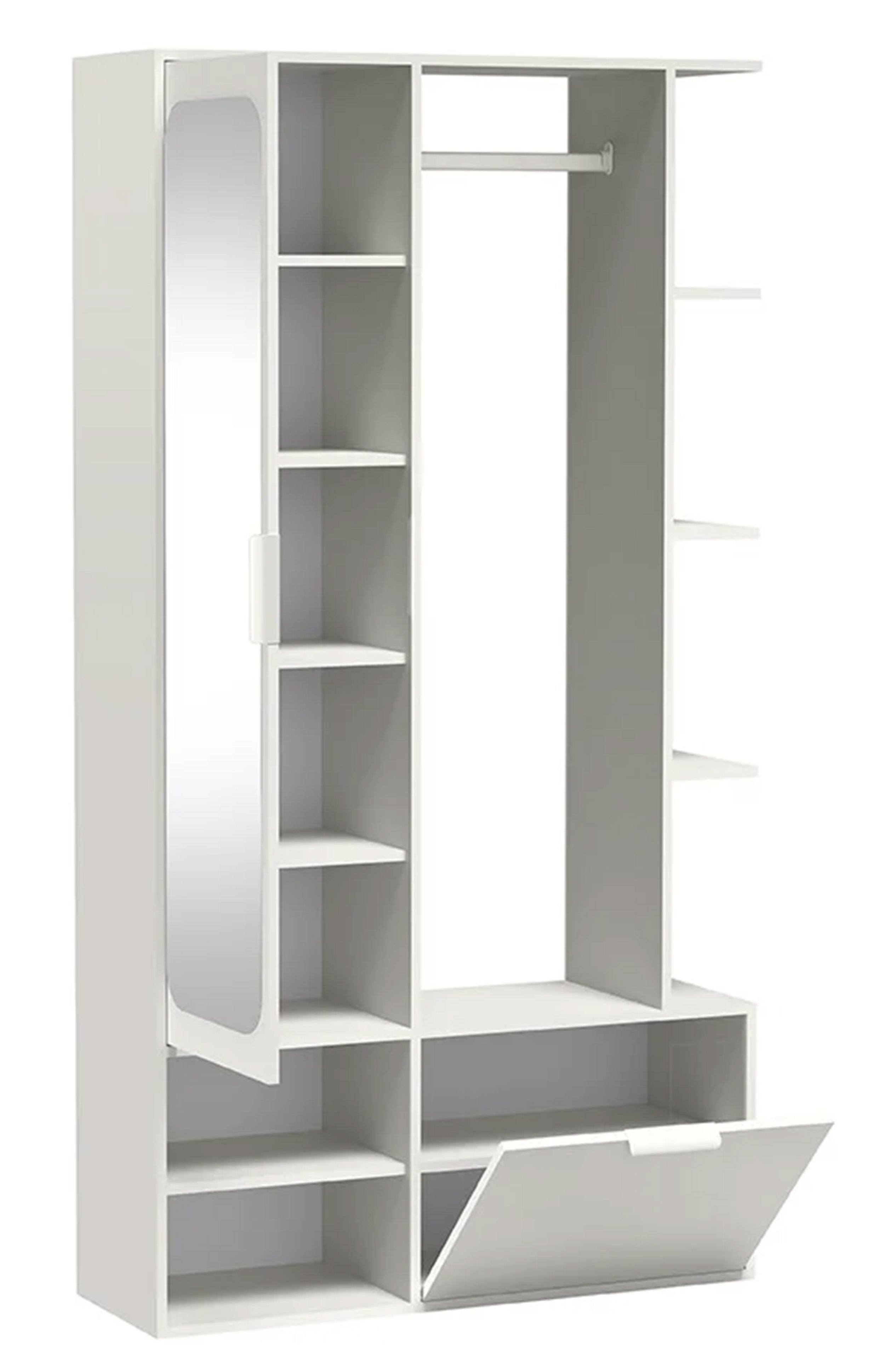selsey-nala-flur-set-mit-spiegel-und-100-cm-kleiderstange-alpenwei image 3