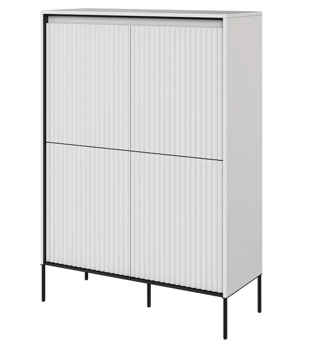 selsey-trend-viert-rige-kommode-hoch-98-cm-mit-led-wei image 1
