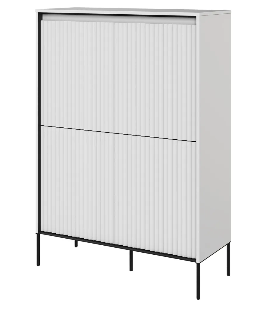selsey-trend-viert-rige-kommode-hoch-98-cm-mit-led-wei image 1