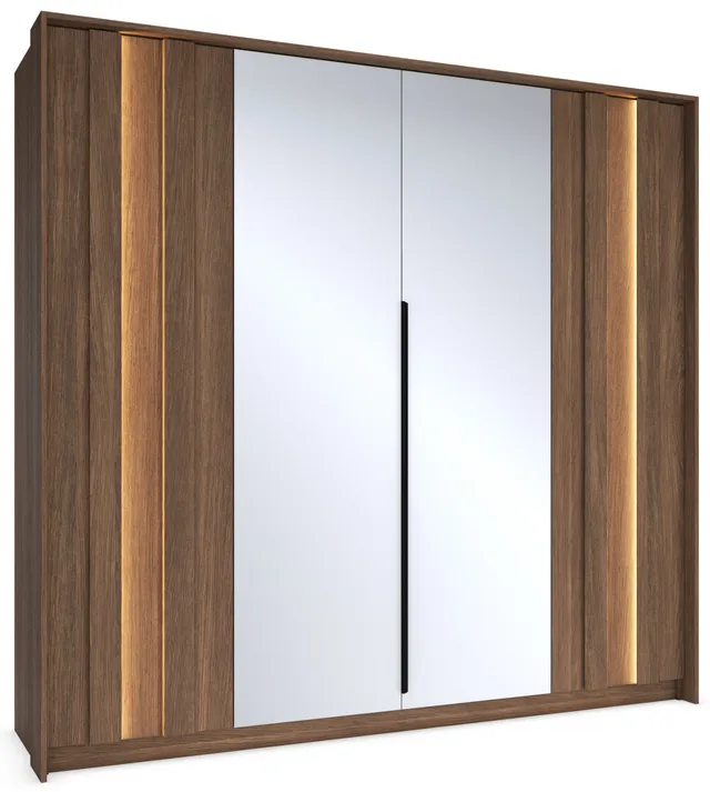 selsey-amaro-4-t-riger-kleiderschrank-mit-spiegel-und-led-223-cm-eiche-dunin image 1