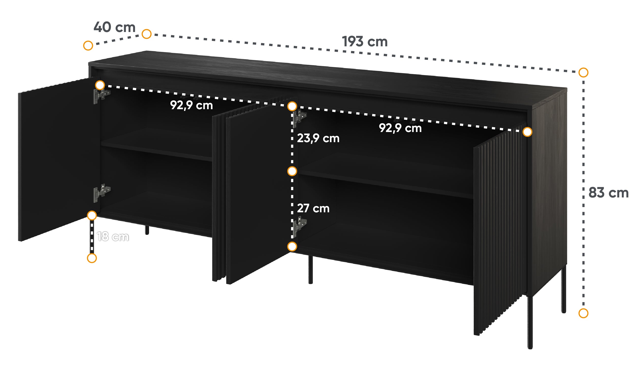selsey-trend-niedrige-kommode-193-cm-4-t-rig-mit-led-schwarz image 8