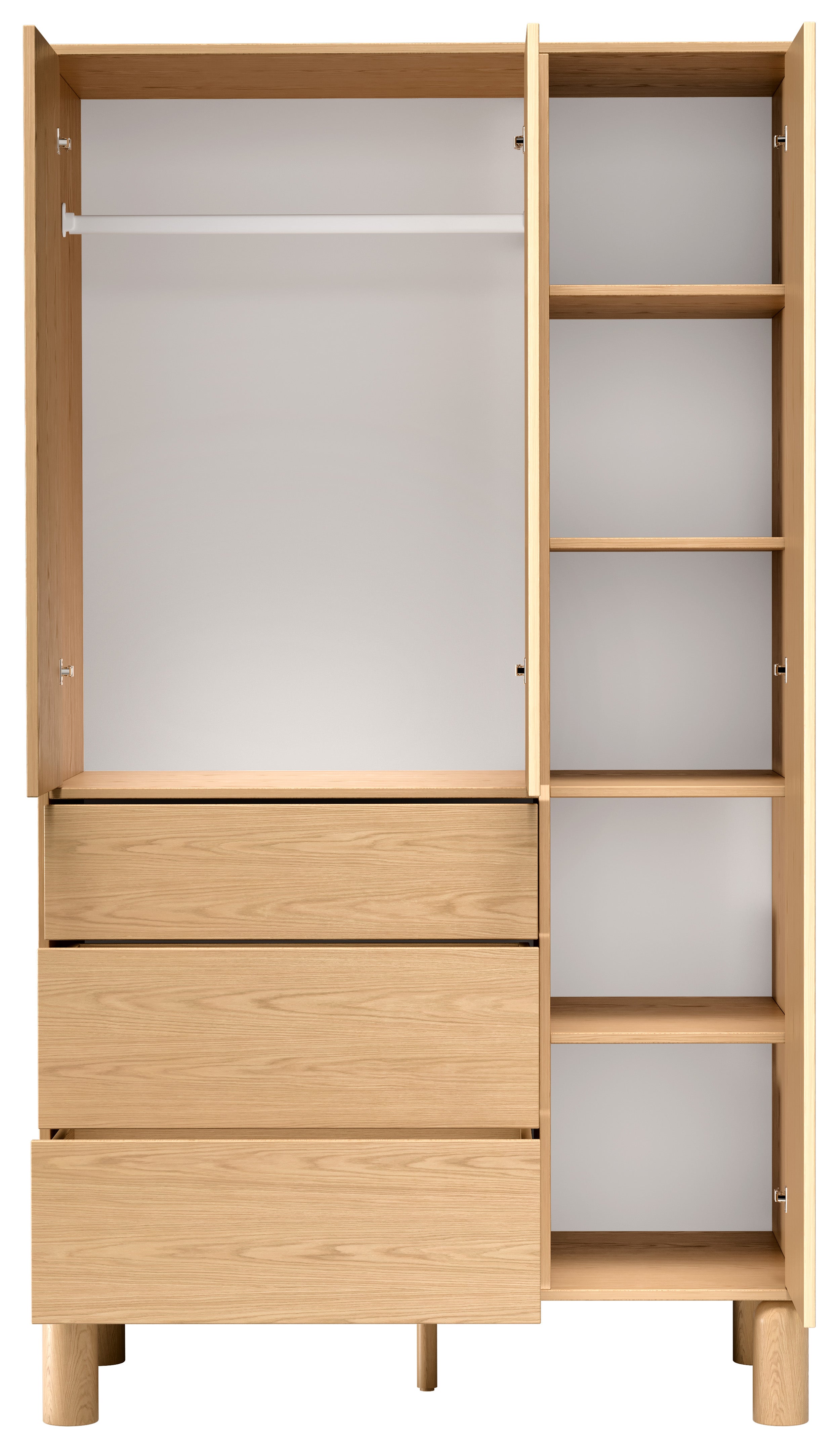 selsey-sanden-dreht-renschrank-110-cm-eiche-bookmatch-mit-3-schubladen image 3