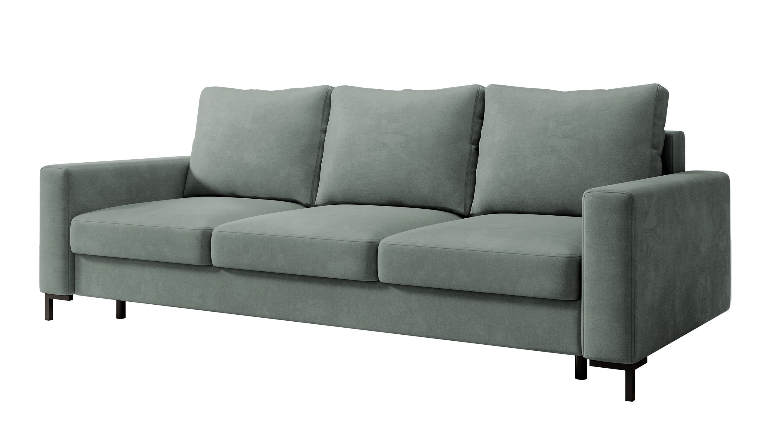 selsey-mokpeo-dreisitziges-schlafsofa-mit-stauraum-grauer-samtbezug image 1