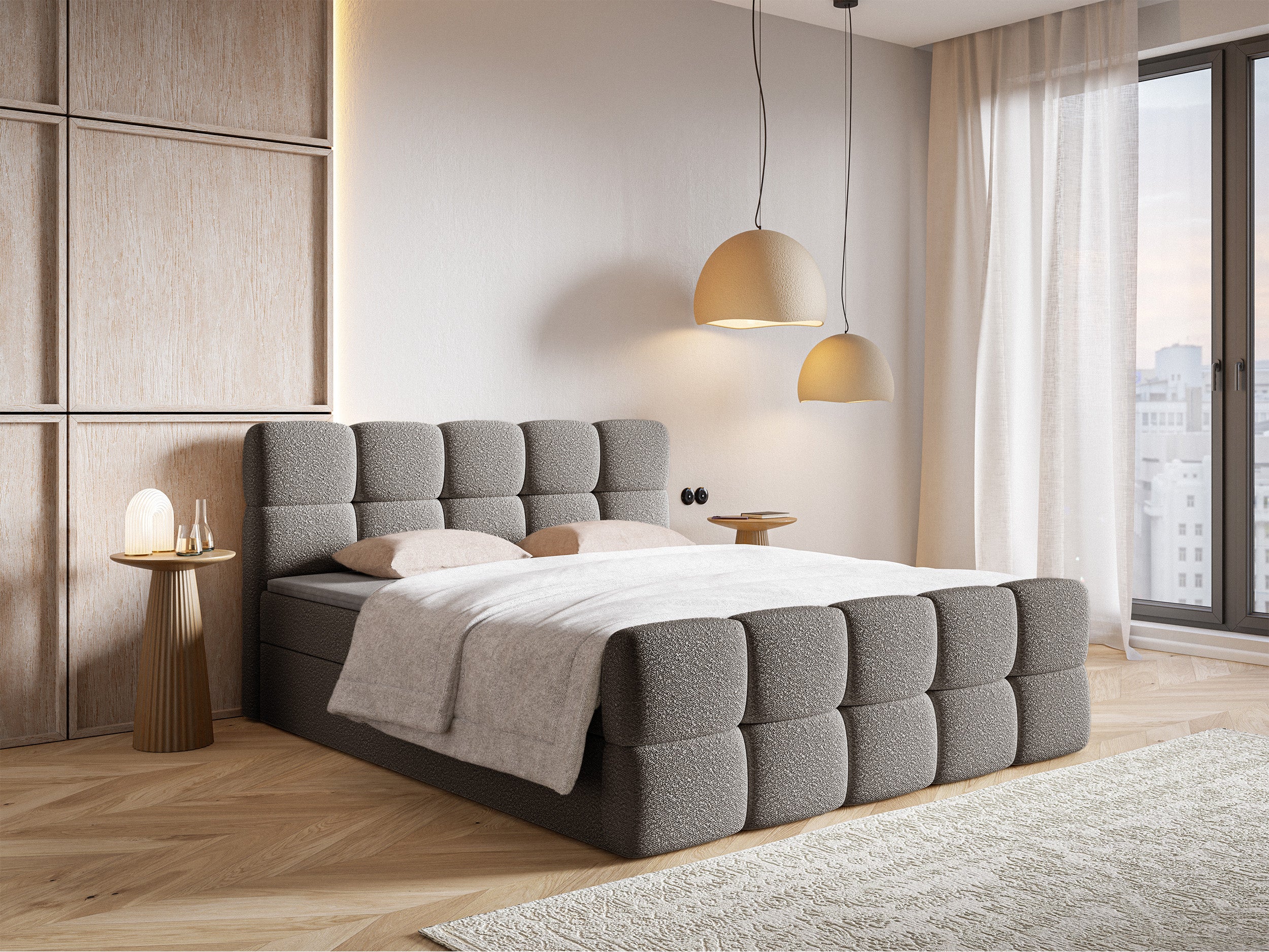 selsey-cloudy-kontinentalbett-160x200-cm-mit-stauraum-und-topper-graues-boucl image 3