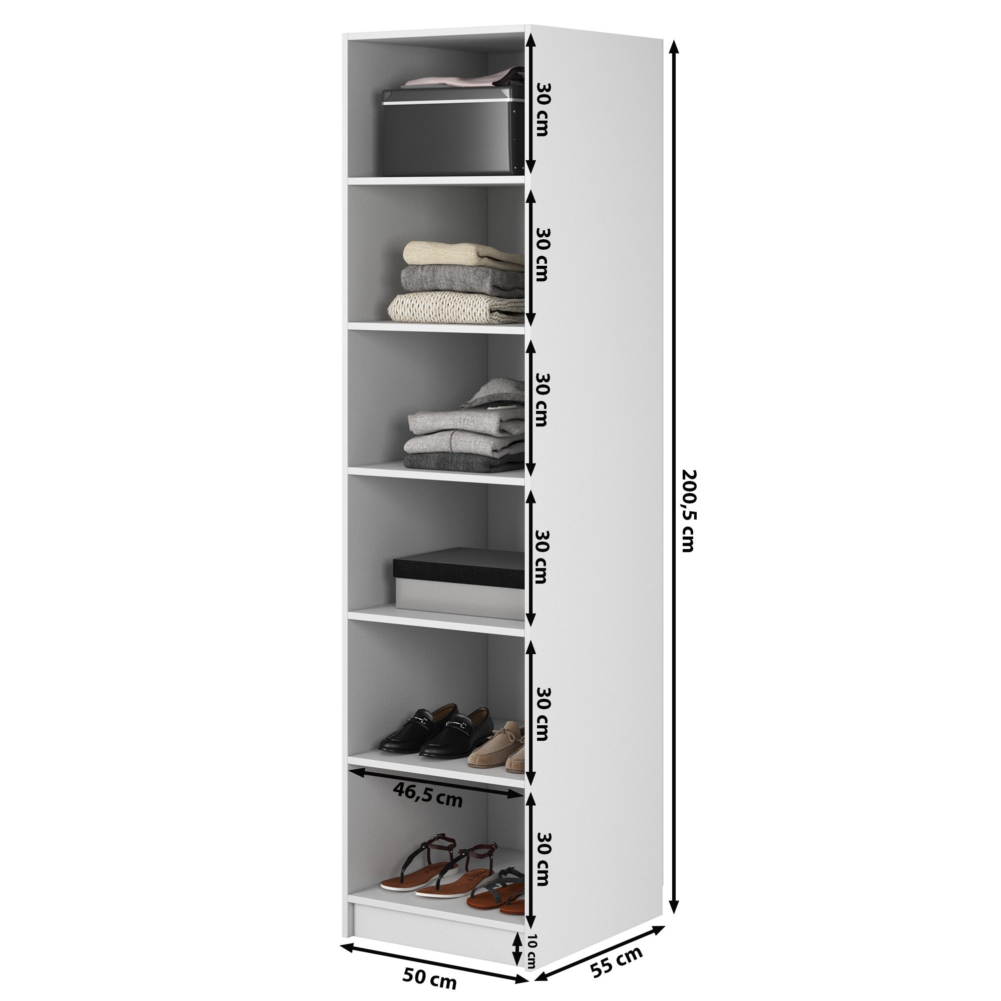 selsey-frame-einzelt-riger-schrank-50-cm-regale-schwarz image 7