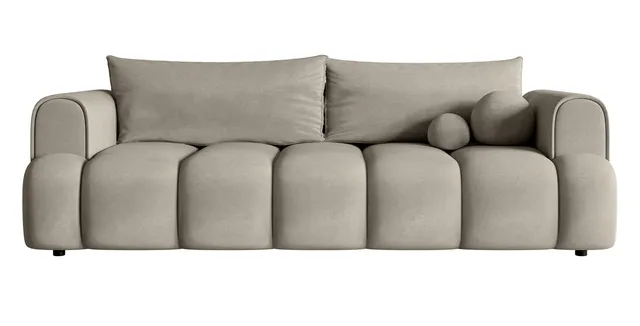 selsey-dandelino-3-sitzer-sofa-mit-schlaffunktion-grauer-hydrophober-samt image 1