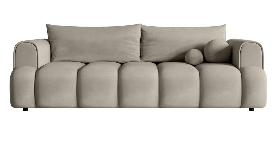 selsey-dandelino-3-sitzer-sofa-mit-schlaffunktion-grauer-hydrophober-samt image 1