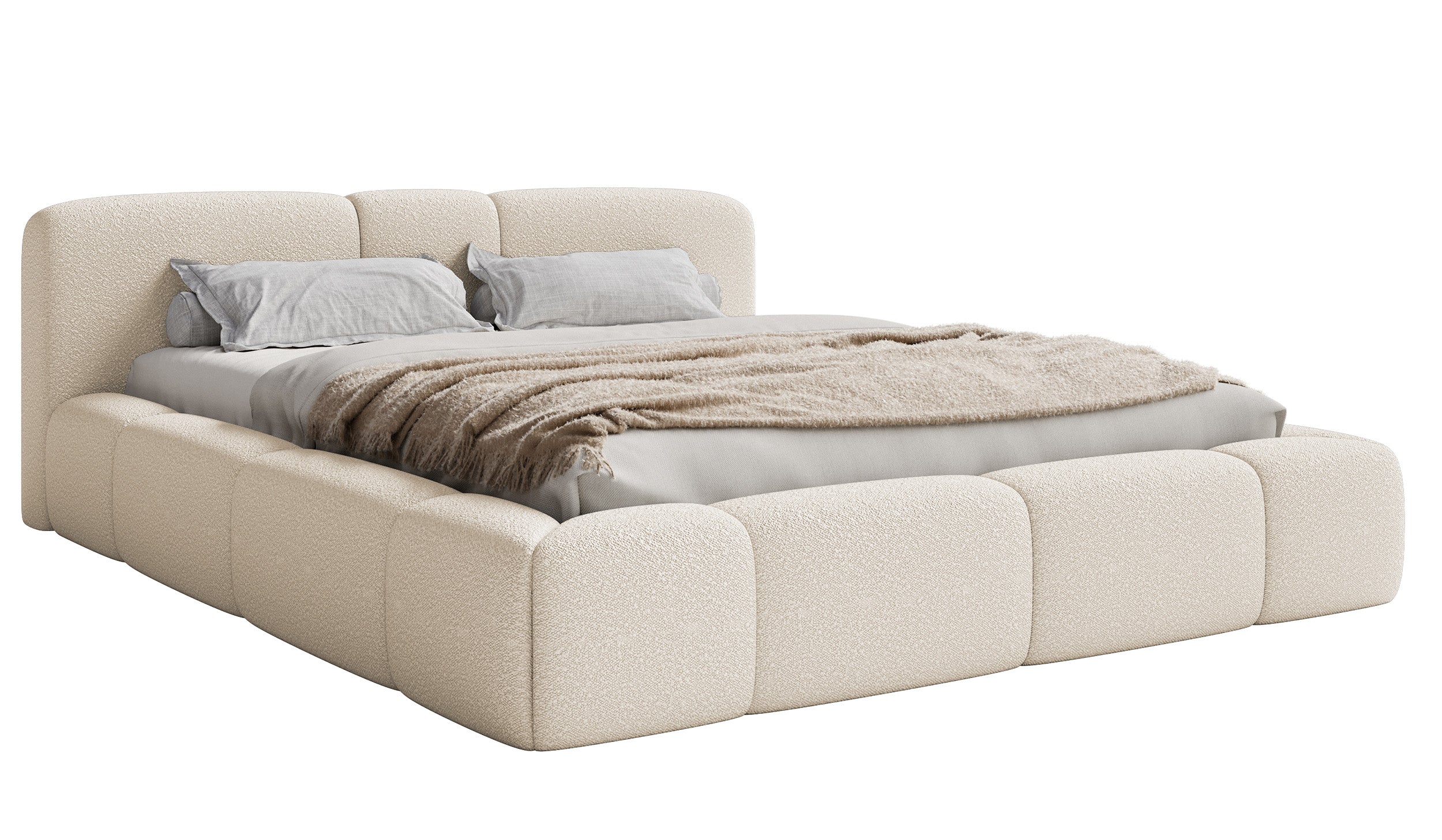 selsey-bowia-polsterbett-140x200-cm-hellbeige-boucl-mit-rollrost image 1
