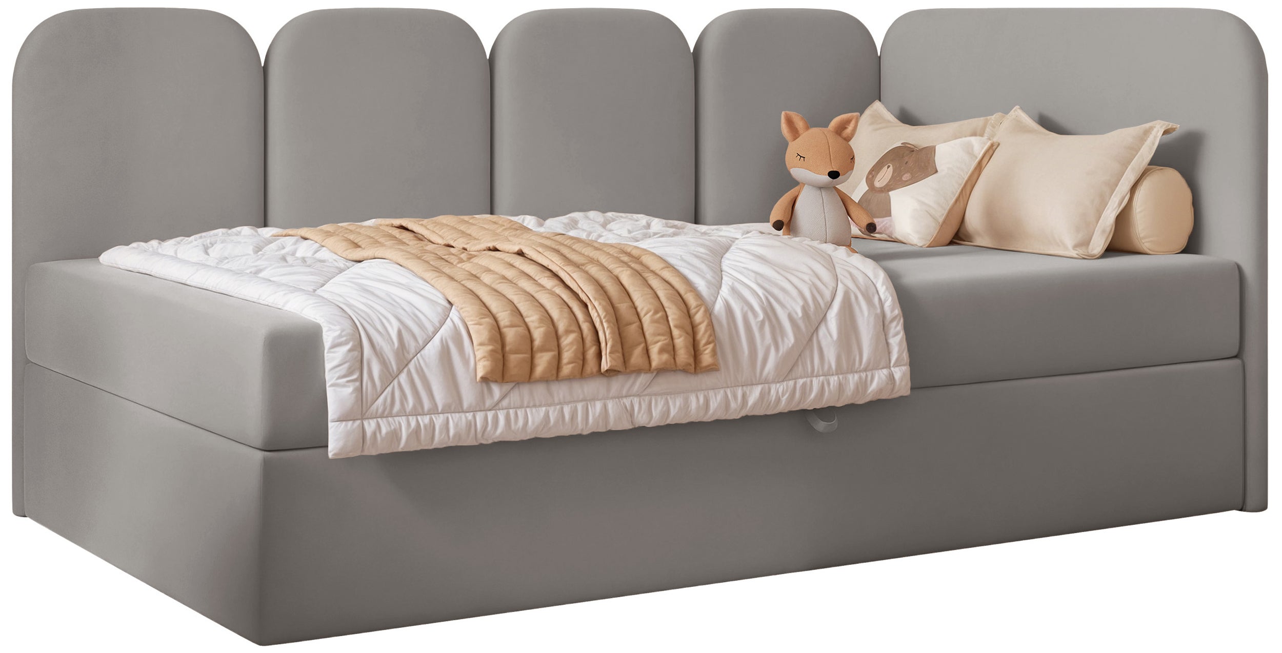 selsey-nubini-jugendbett-90x200-cm-rechtsseitig-mit-stauraum-grauer-velours-wass image 1