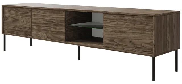 selsey-modity-dreit-riger-tv-schrank-175-cm-nussbaum-mit-glasablage-und-beleucht image 1