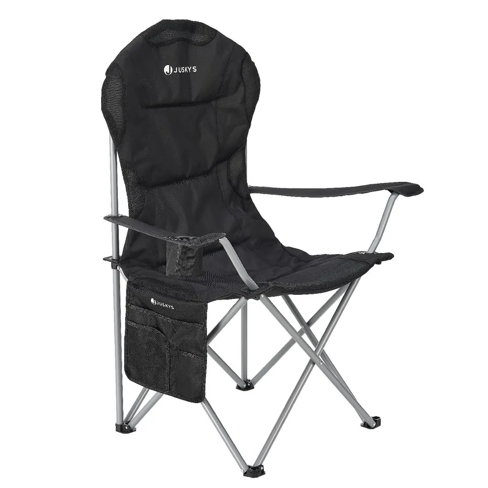 juskys-lido-campingstuhl-schwarz-faltstuhl-mit-getr-nkehalter-und-tasche image 1