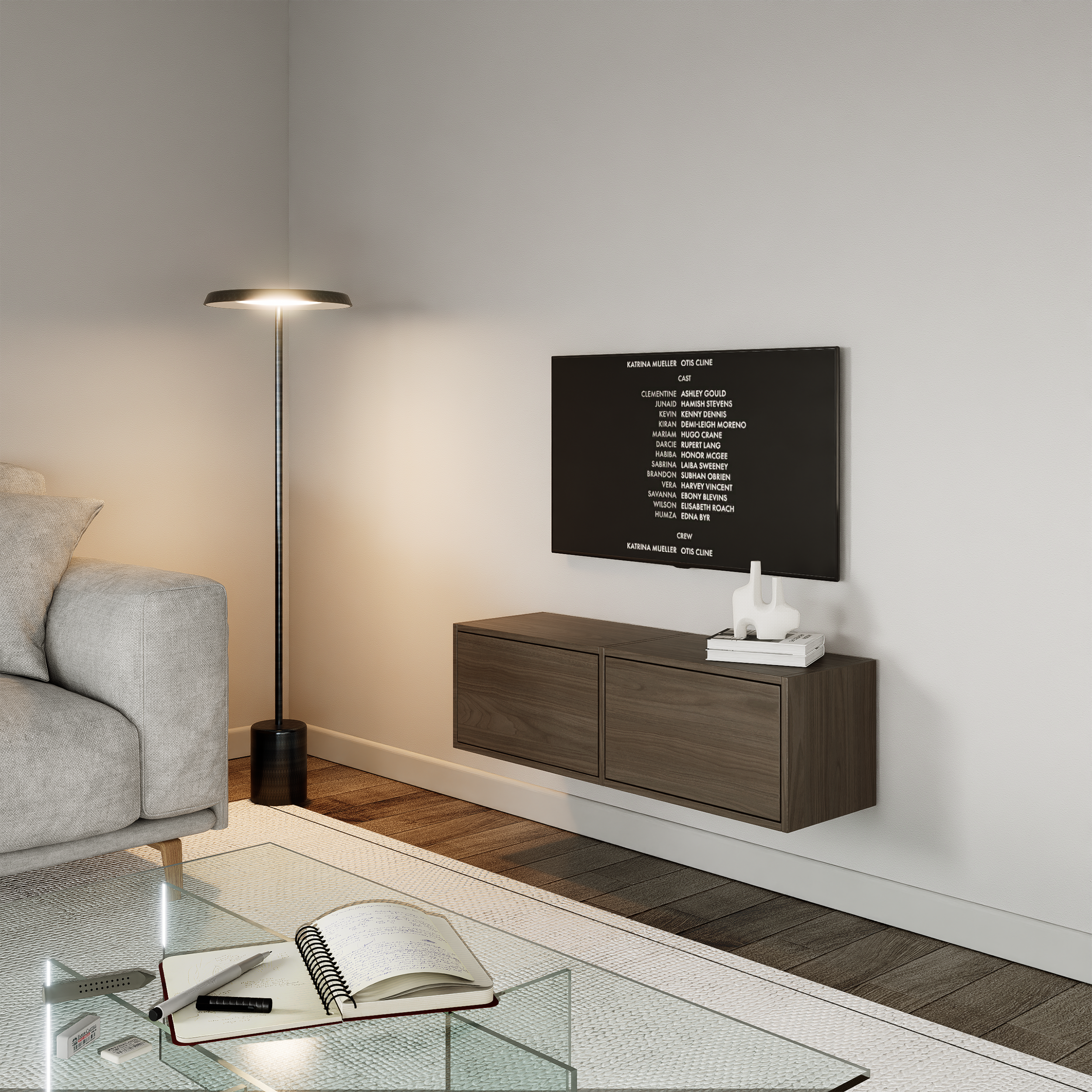 selsey-framme-h-ngender-tv-schrank-100-cm-mit-zwei-klappen-wisconsin-nussbaum image 3
