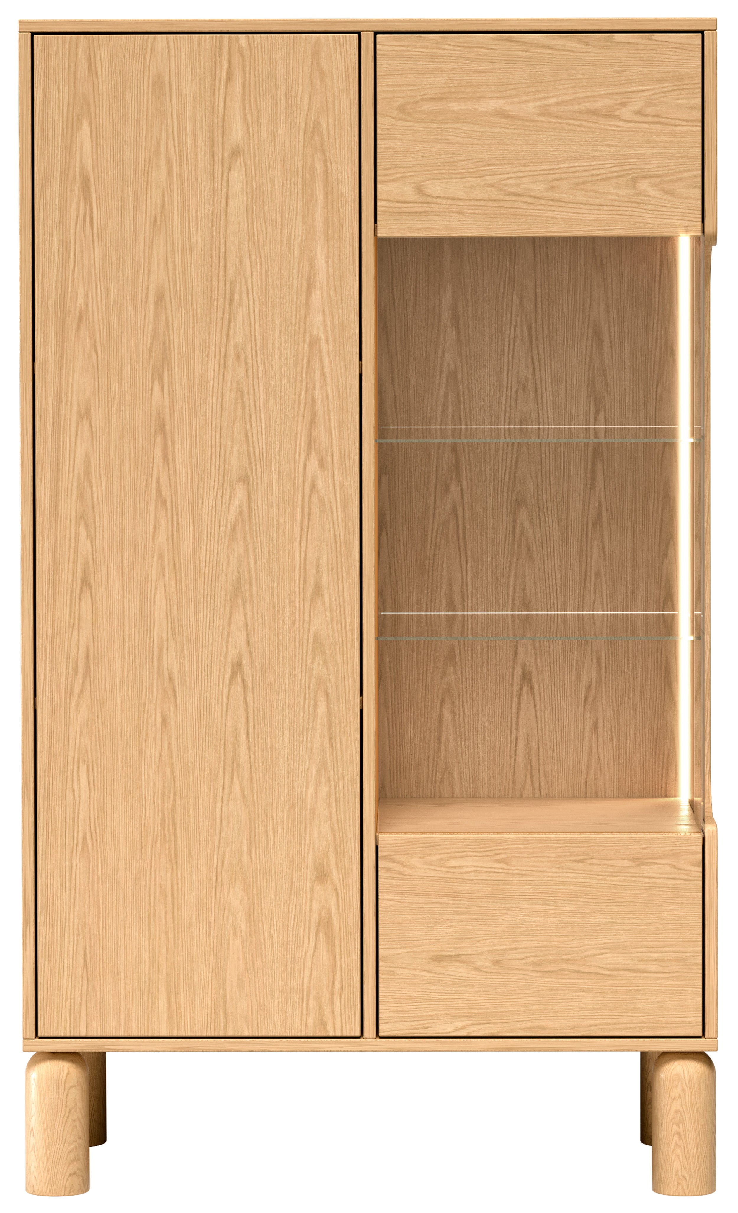 selsey-sanden-vitrine-zweit-rig-89-cm-mit-led-beleuchtung-eiche-bookmatch image 8